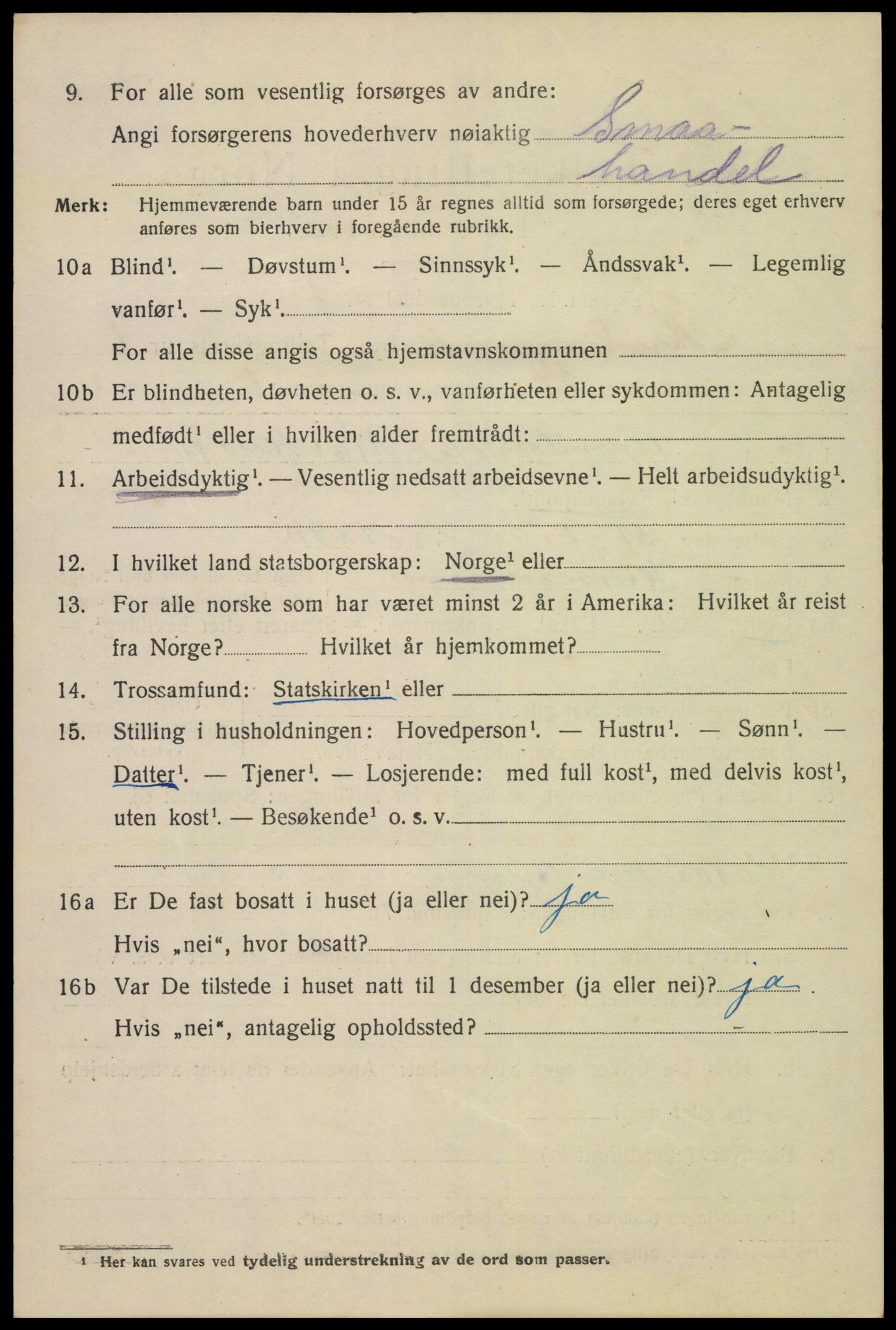 SAK, 1920 census for Kristiansand, 1920, p. 25300