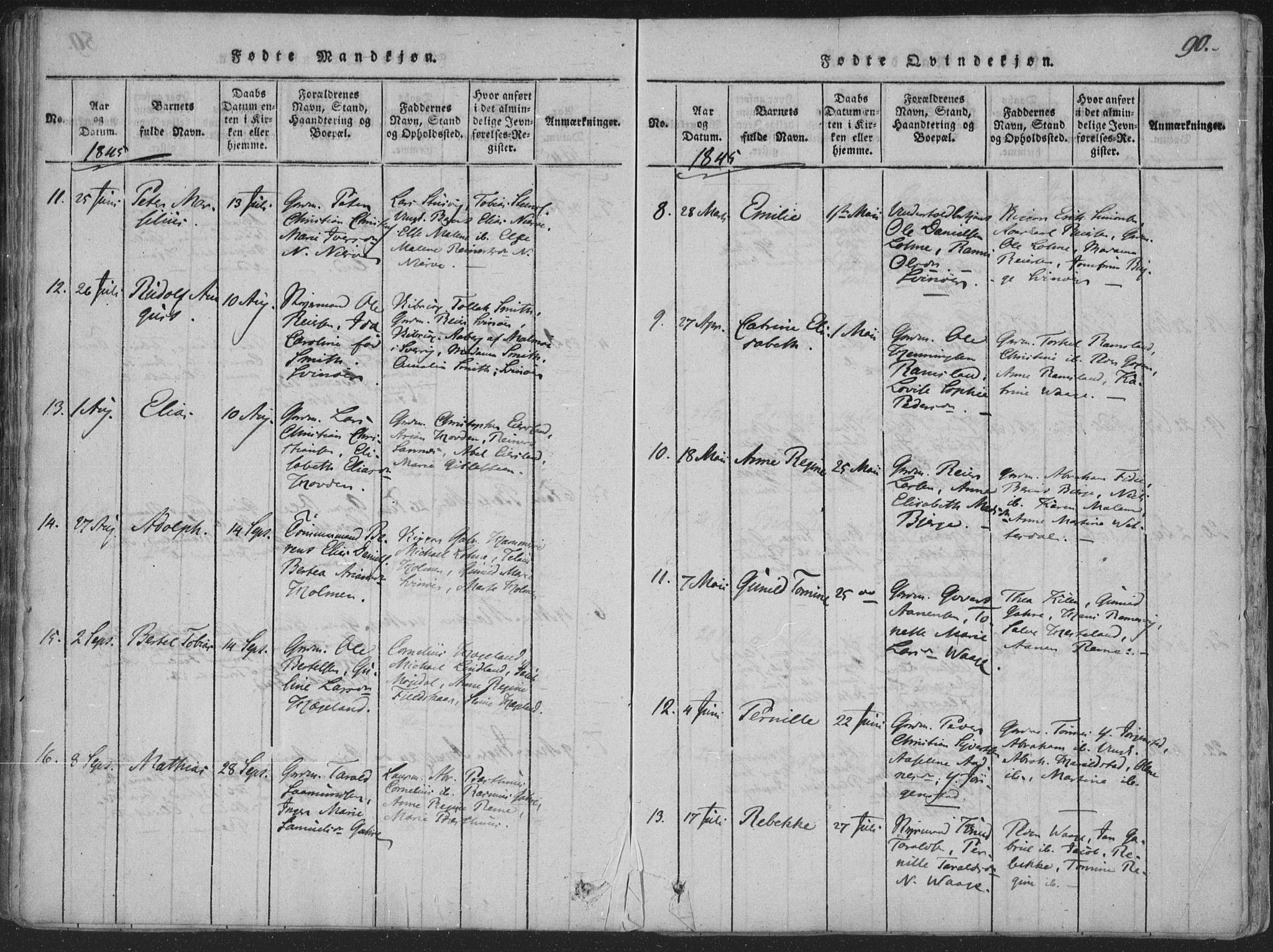 Sør-Audnedal sokneprestkontor, AV/SAK-1111-0039/F/Fa/Faa/L0001: Parish register (official) no. A 1, 1816-1848, p. 90