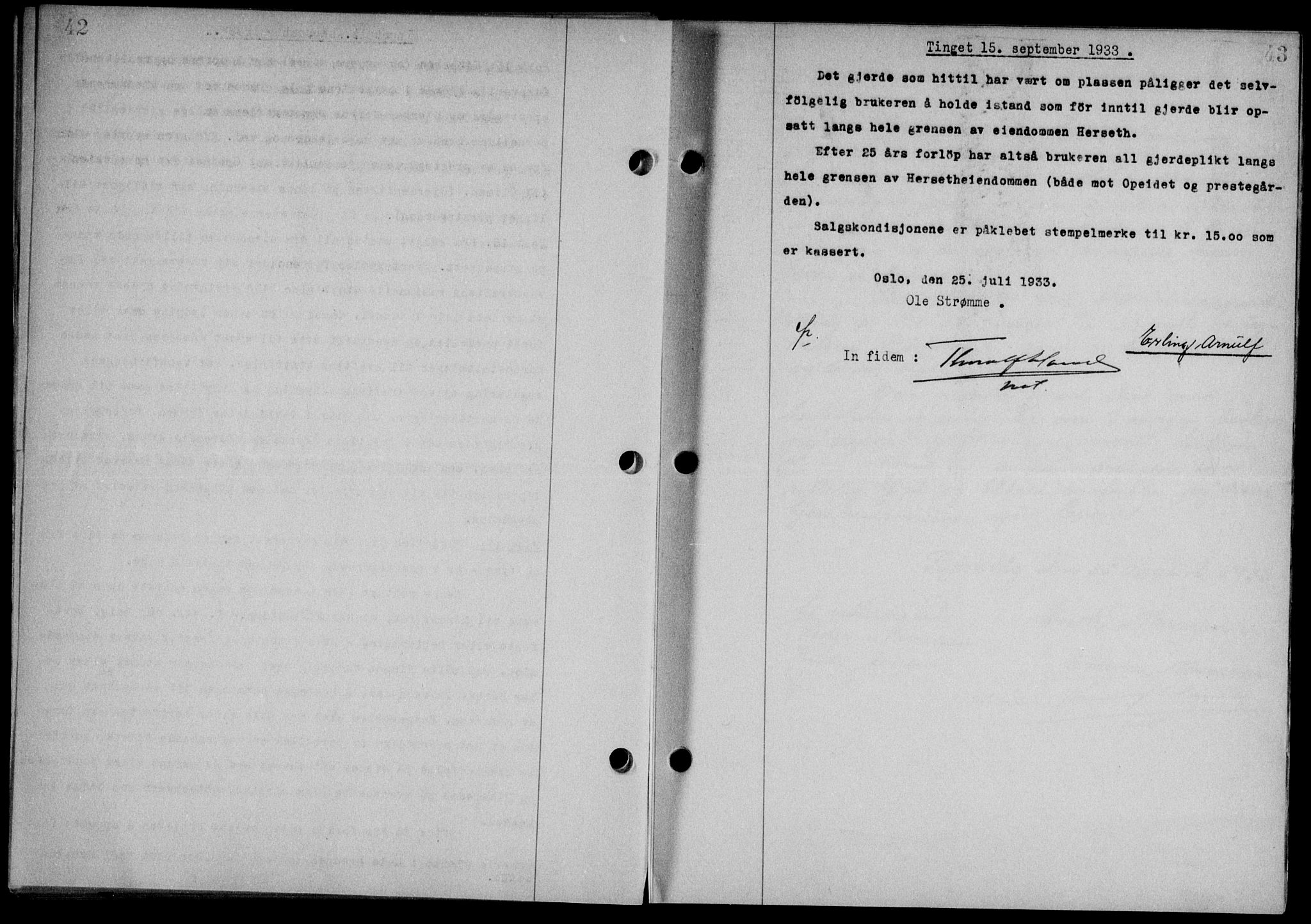 Steigen og Ofoten sorenskriveri, SAT/A-0030/1/2/2C/L0023/0002: Mortgage book no. 26-II og 27, 1933-1934, Deed date: 15.09.1933