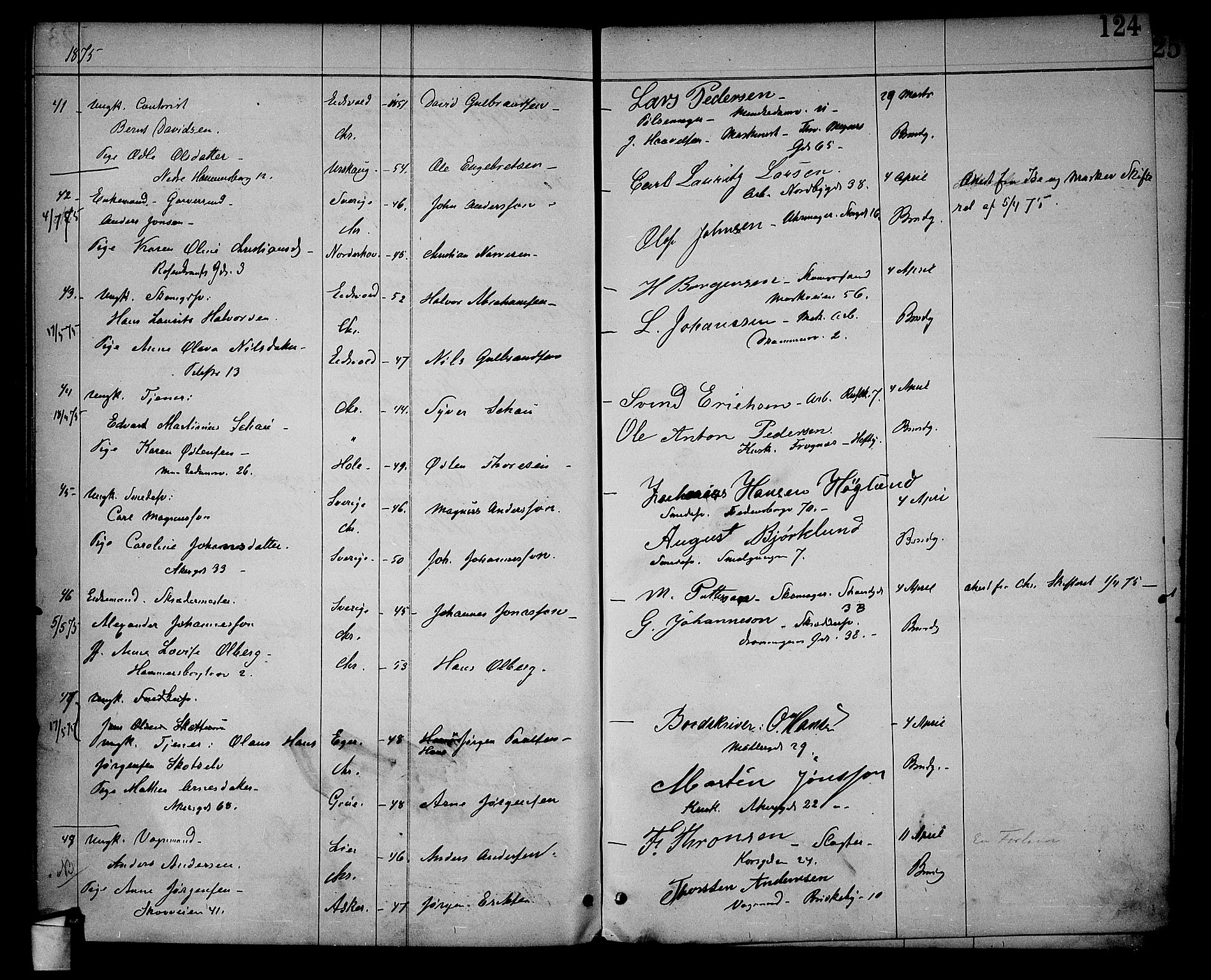 Trefoldighet prestekontor Kirkebøker, AV/SAO-A-10882/H/Ha/L0002: Banns register no. 2, 1870-1878, p. 124