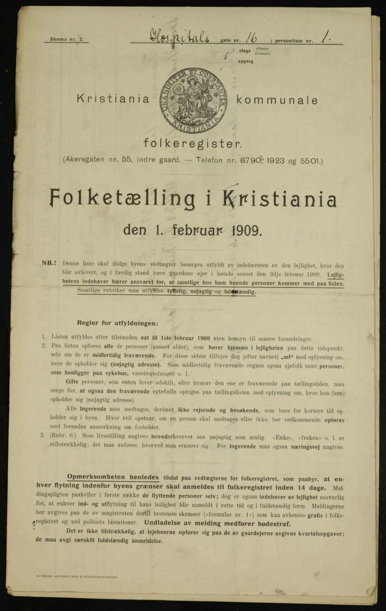 OBA, Municipal Census 1909 for Kristiania, 1909, p. 37668