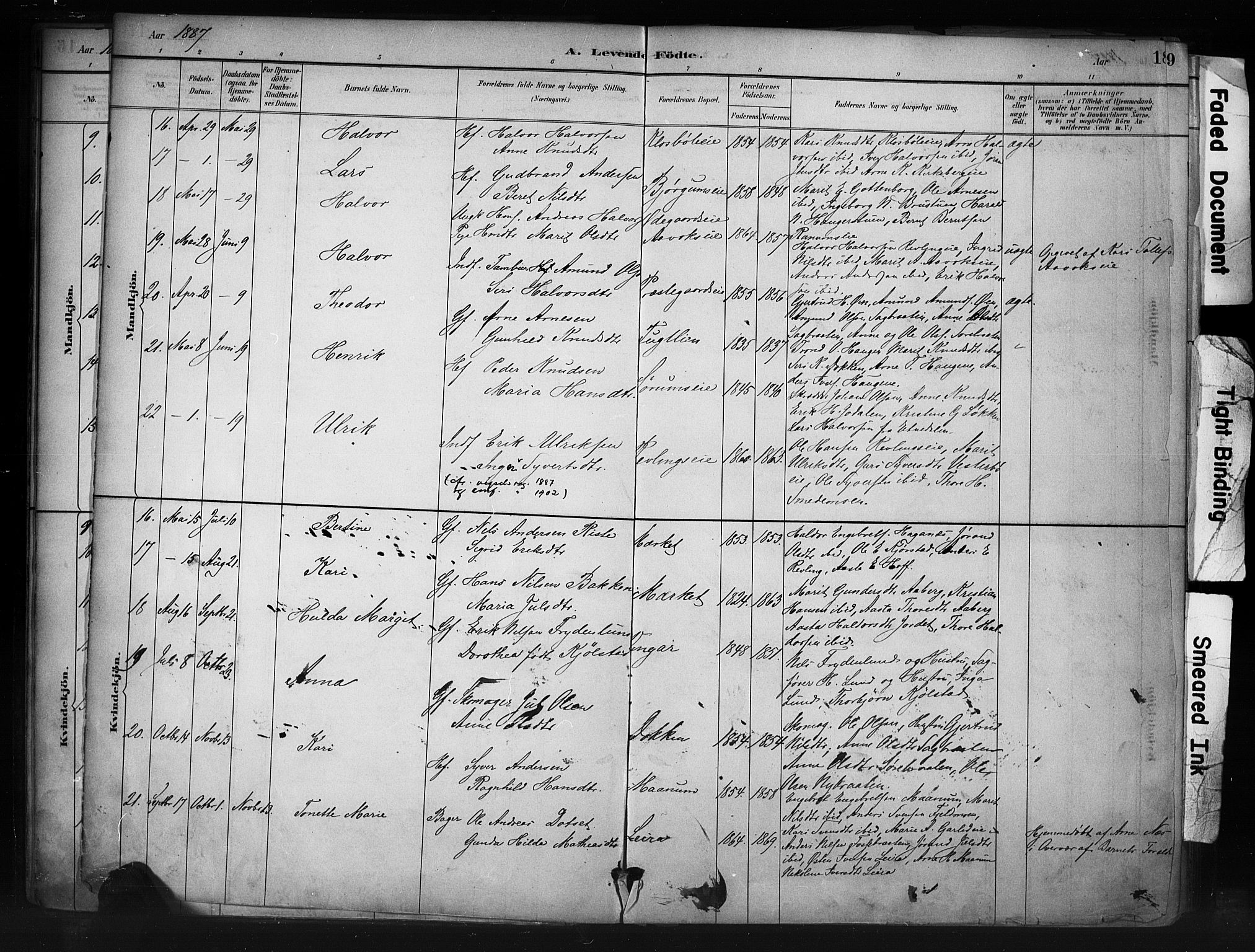Nord-Aurdal prestekontor, SAH/PREST-132/H/Ha/Haa/L0013: Parish register (official) no. 13, 1883-1895, p. 18