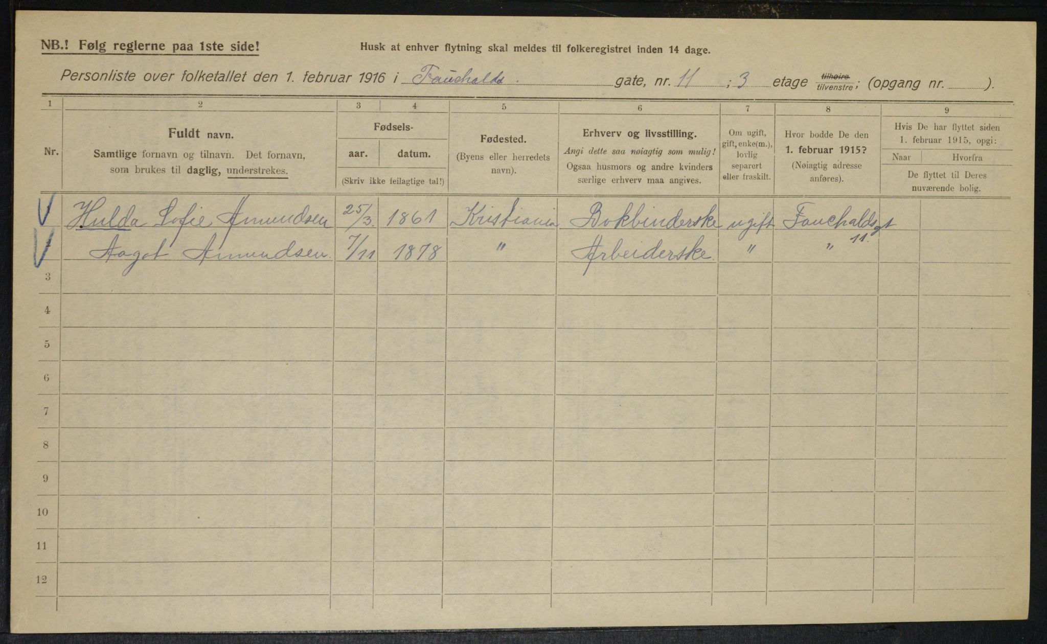 OBA, Municipal Census 1916 for Kristiania, 1916, p. 24334