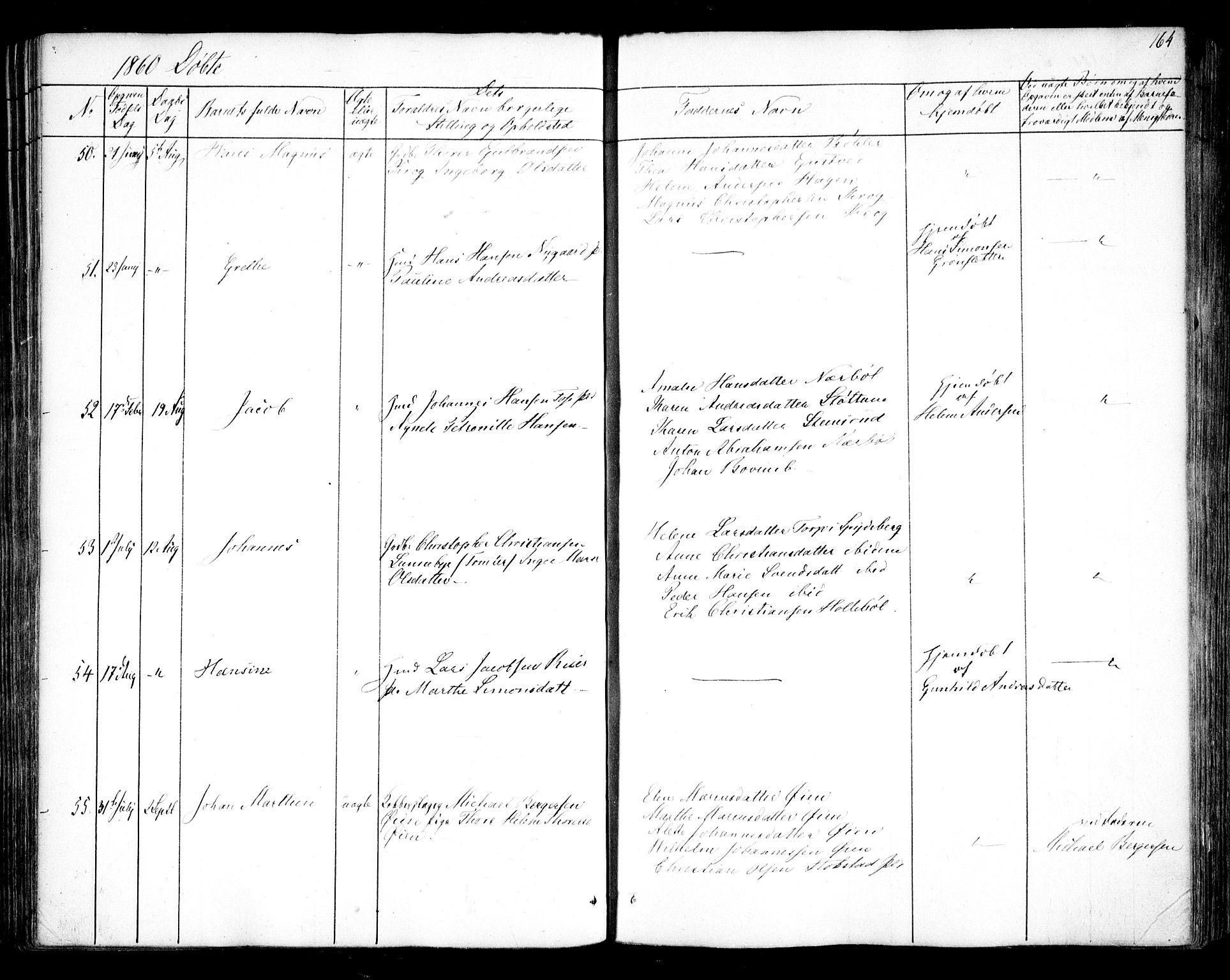 Hobøl prestekontor Kirkebøker, AV/SAO-A-2002/F/Fa/L0003: Parish register (official) no. I 3, 1842-1864, p. 164