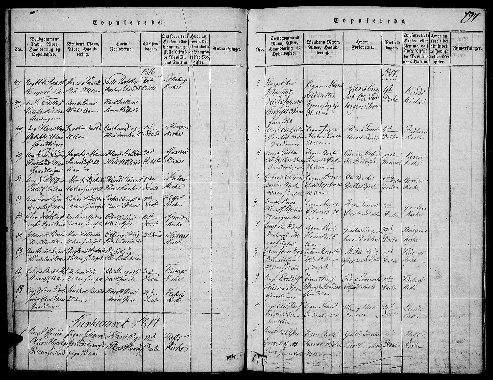 Land prestekontor, SAH/PREST-120/H/Ha/Haa/L0007: Parish register (official) no. 7, 1814-1830, p. 197