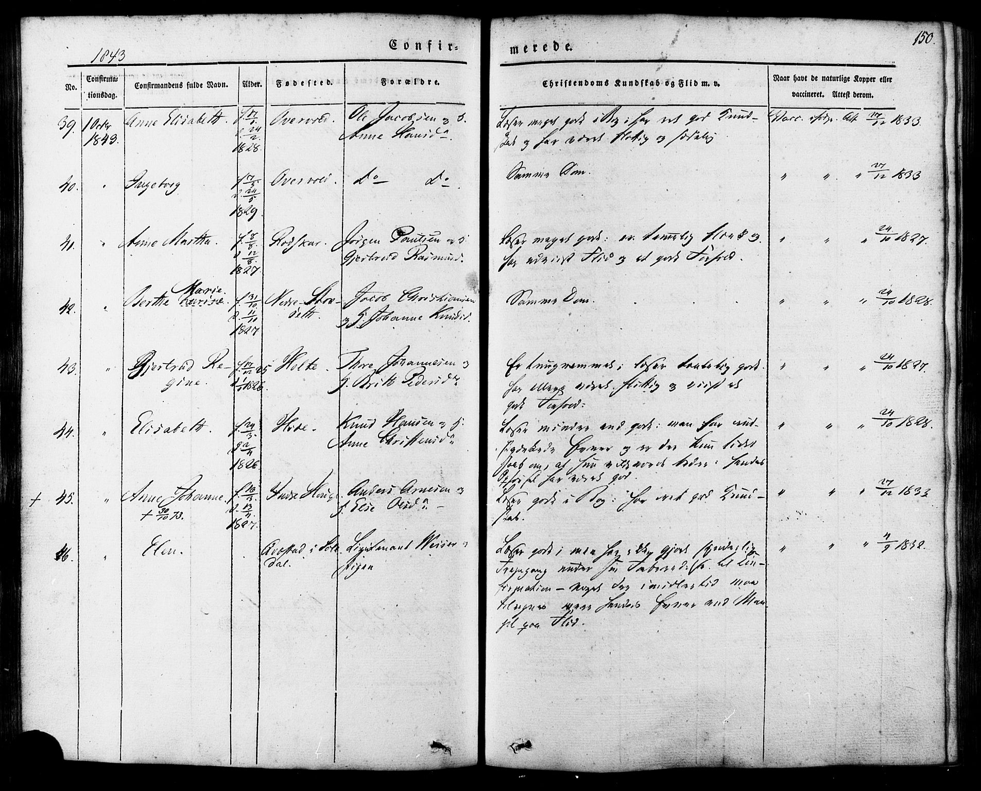 Ministerialprotokoller, klokkerbøker og fødselsregistre - Møre og Romsdal, AV/SAT-A-1454/503/L0034: Parish register (official) no. 503A02, 1841-1884, p. 150