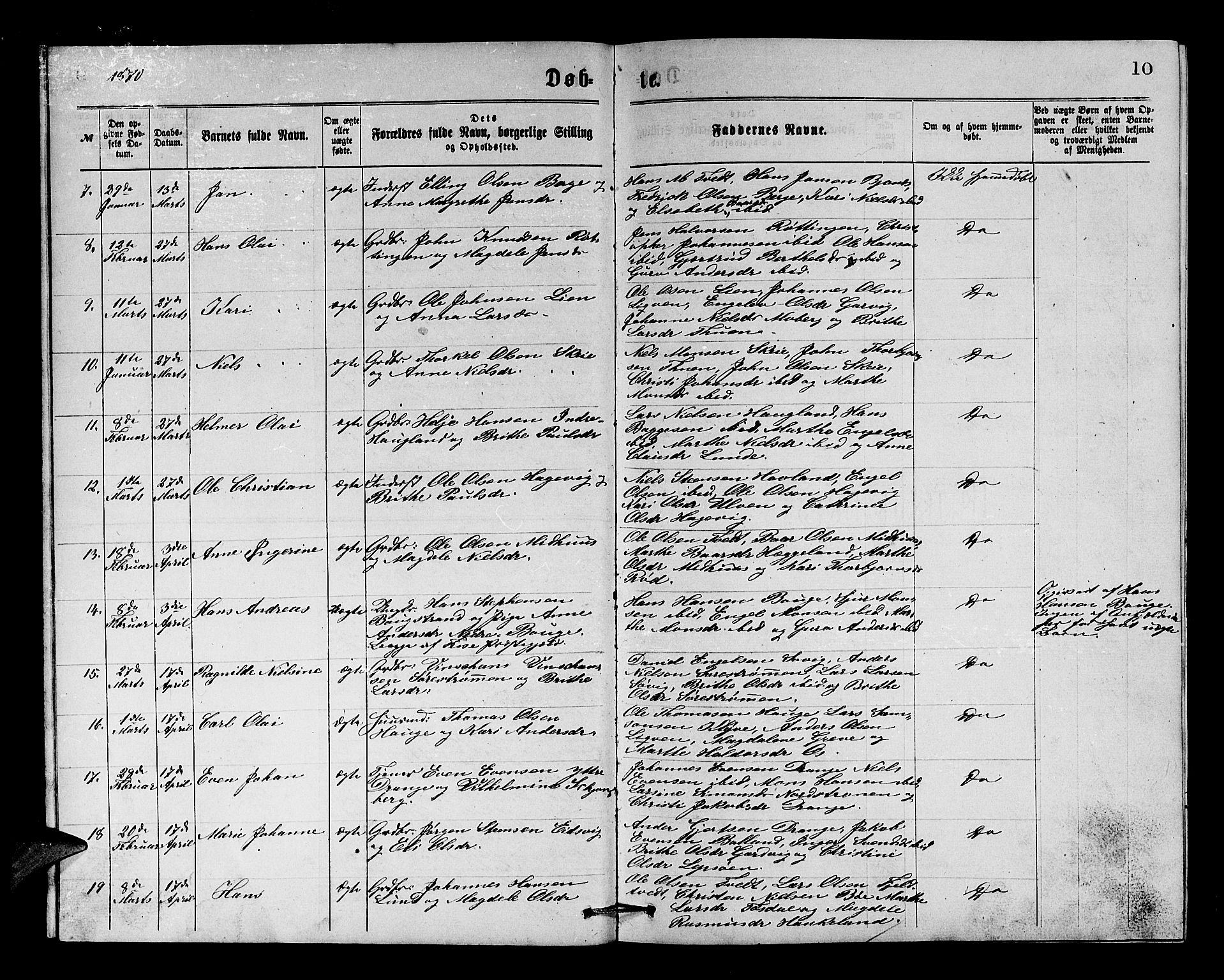 Os sokneprestembete, AV/SAB-A-99929: Parish register (copy) no. A 1, 1869-1879, p. 9