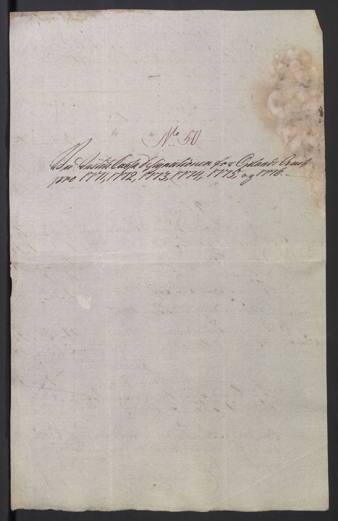 Rentekammeret inntil 1814, Reviderte regnskaper, Mindre regnskaper, RA/EA-4068/Rb/L0014: Opplands amt, 1771-1779, p. 92