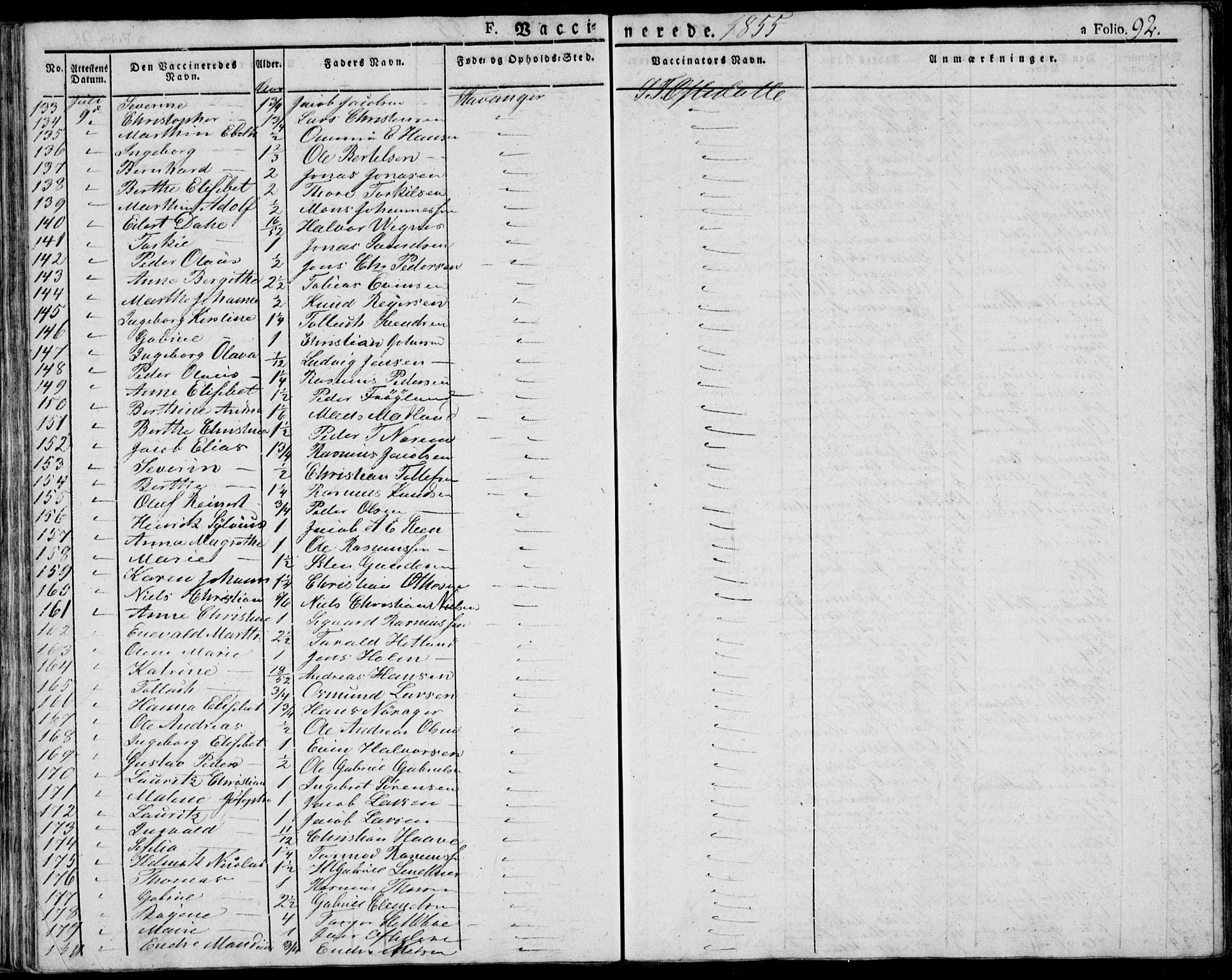 Domkirken sokneprestkontor, AV/SAST-A-101812/001/30/30BA/L0010: Parish register (official) no. A 10, 1821-1859, p. 92