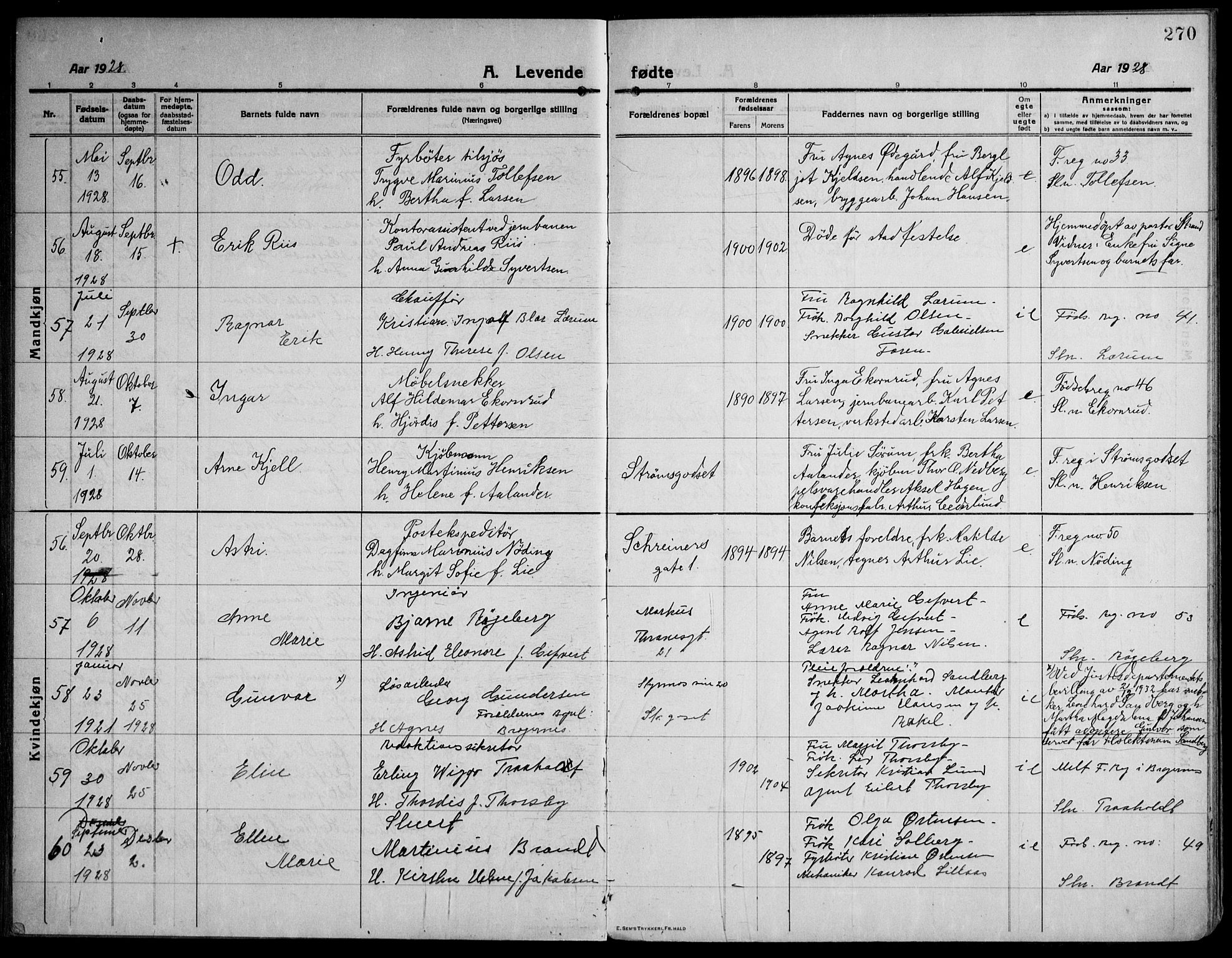 Strømsø kirkebøker, SAKO/A-246/F/Fa/L0029: Parish register (official) no. I 27, 1915-1930, p. 270