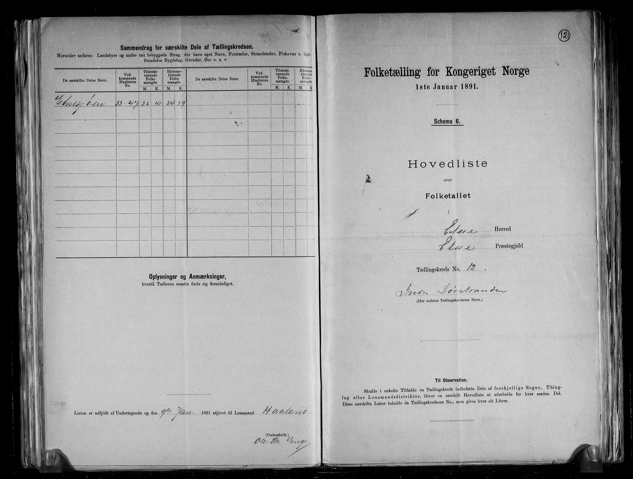 RA, 1891 census for 1211 Etne, 1891, p. 34