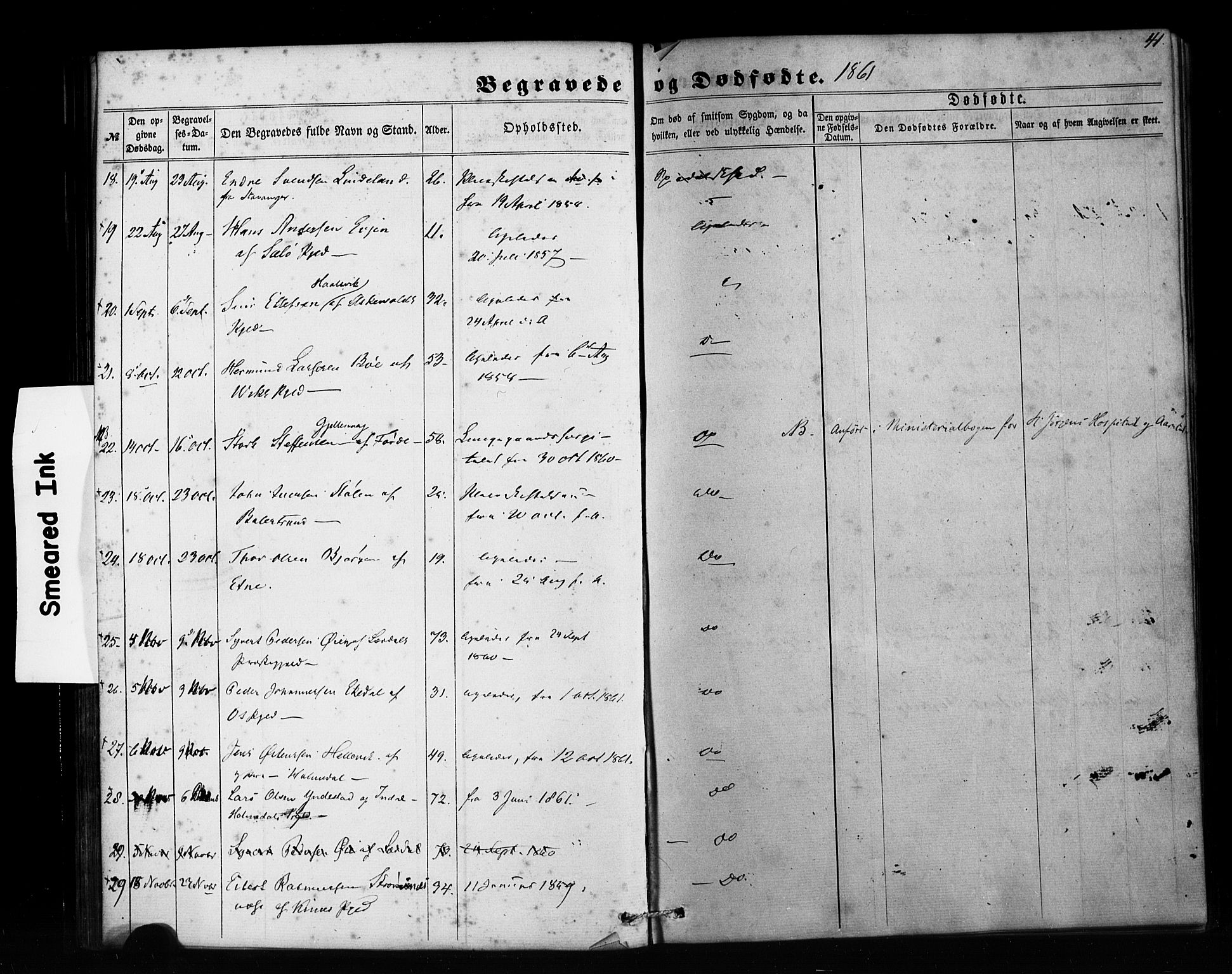 Pleiestiftelsen nr. 1 for spedalske sokneprestembete*, SAB/-: Parish register (official) no. A 1, 1859-1886, p. 41