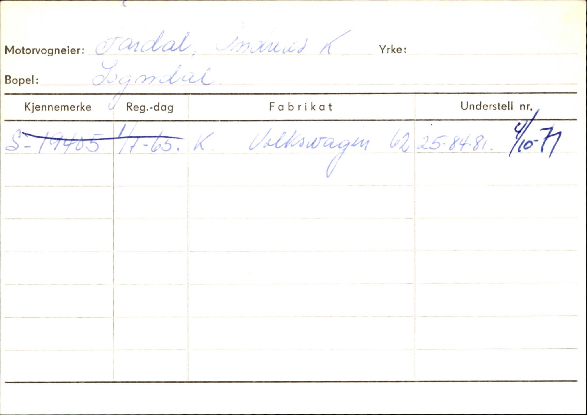 Statens vegvesen, Sogn og Fjordane vegkontor, AV/SAB-A-5301/4/F/L0124: Eigarregister Sogndal A-U, 1945-1975, p. 457