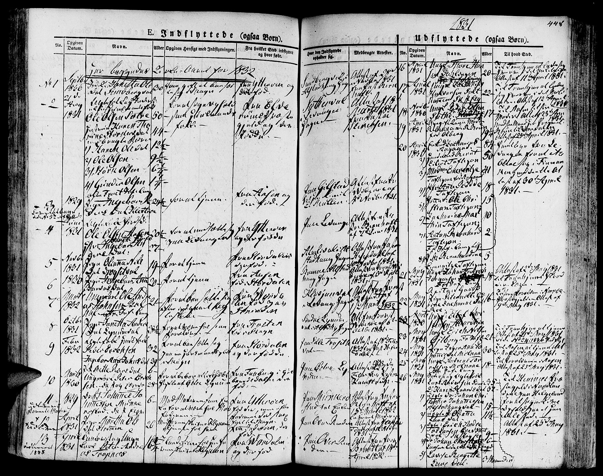 Ministerialprotokoller, klokkerbøker og fødselsregistre - Nord-Trøndelag, SAT/A-1458/717/L0152: Parish register (official) no. 717A05 /1, 1825-1836, p. 448
