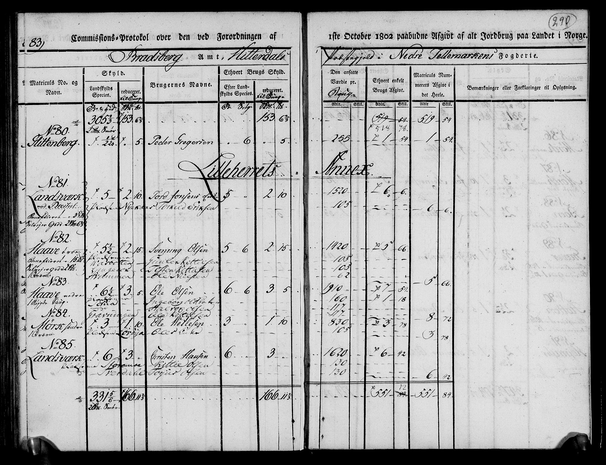 Rentekammeret inntil 1814, Realistisk ordnet avdeling, RA/EA-4070/N/Ne/Nea/L0070: og 0071: Nedre Telemarken og Bamble fogderi. Kommisjonsprotokoll for Gjerpen, Solum, Holla, Bø, Sauherad og Heddal prestegjeld., 1803, p. 179