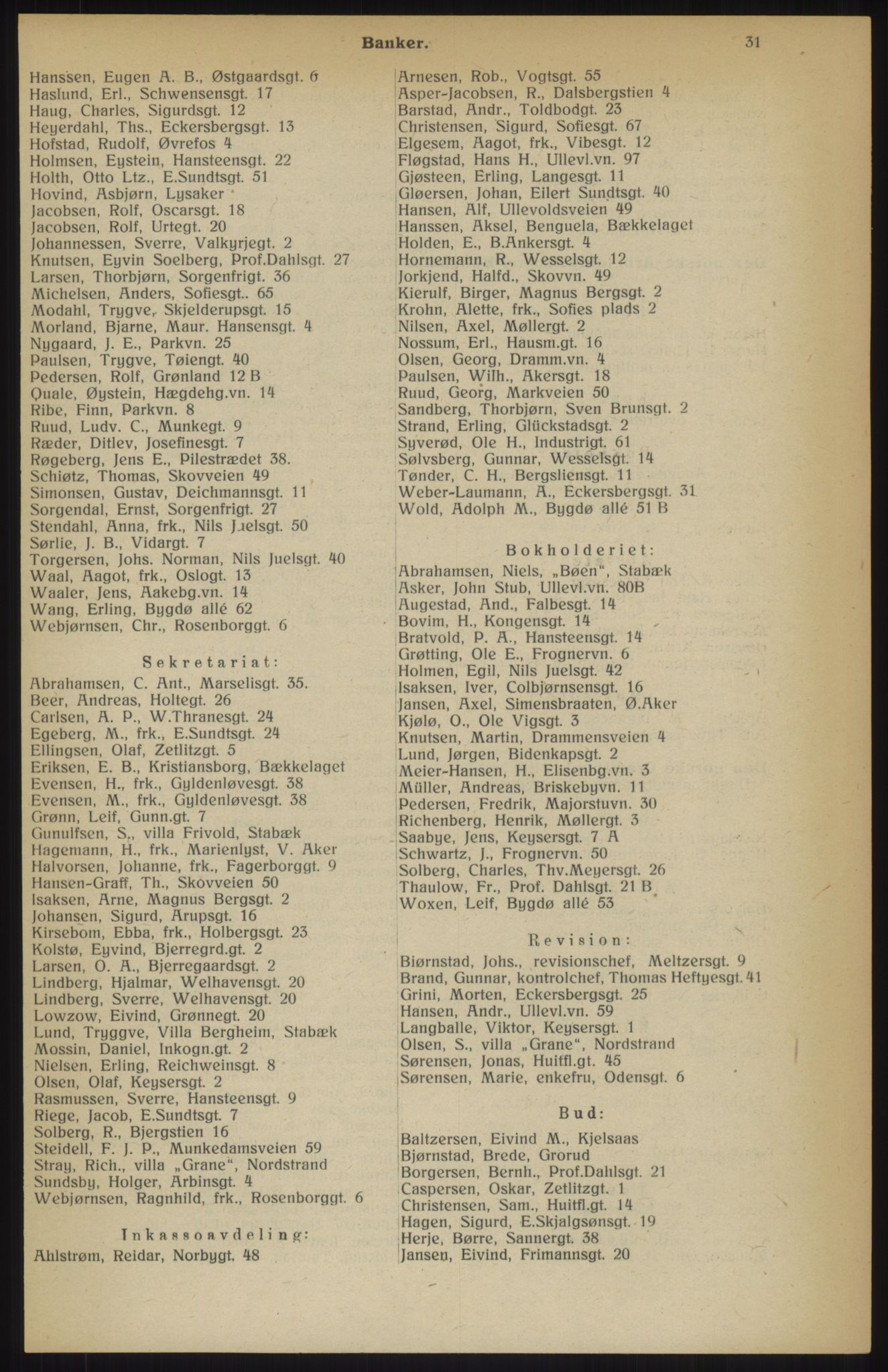 Kristiania/Oslo adressebok, PUBL/-, 1914, p. 31