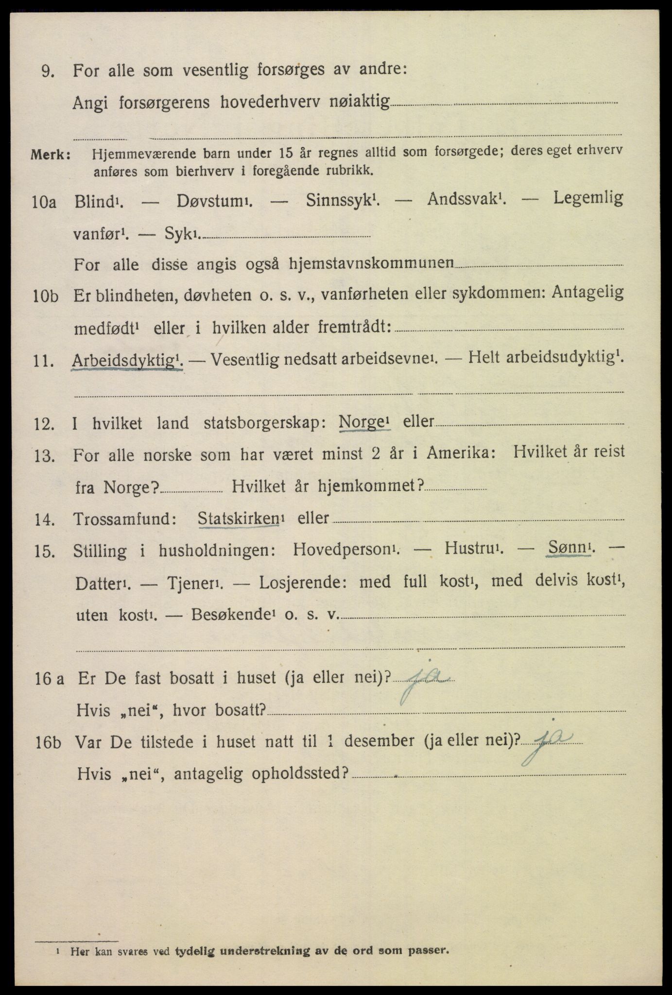 SAK, 1920 census for Søgne, 1920, p. 5298