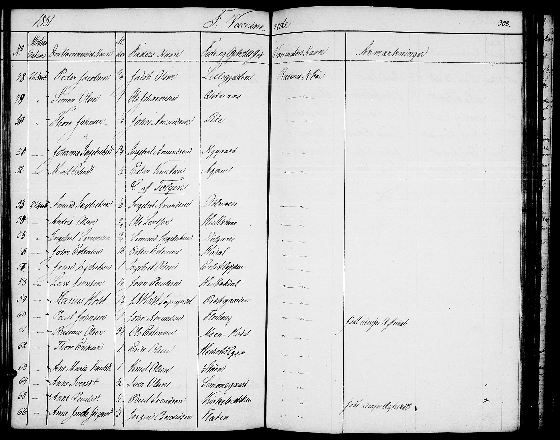 Tolga prestekontor, AV/SAH-PREST-062/K/L0005: Parish register (official) no. 5, 1836-1852, p. 308