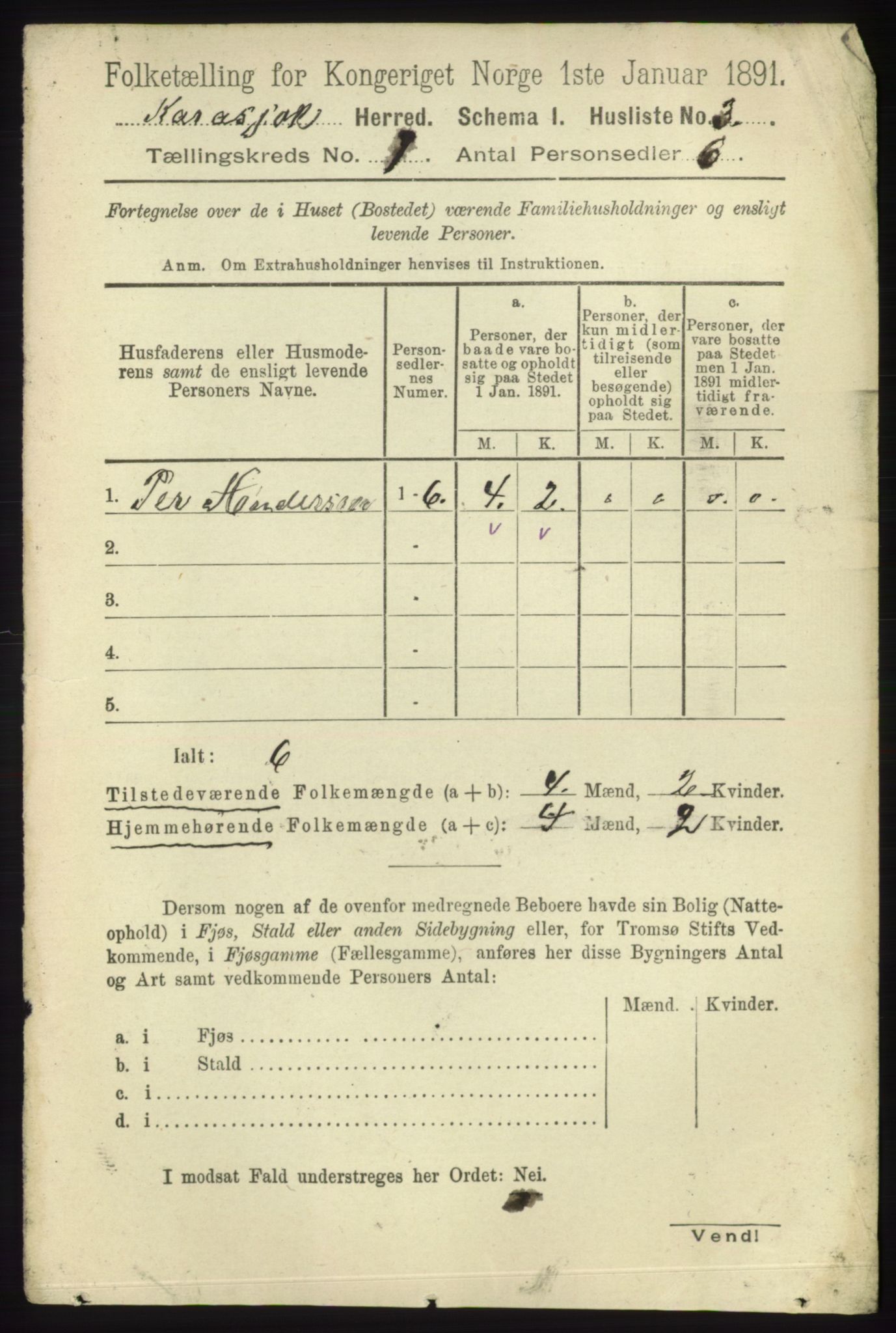 RA, 1891 census for 2021 Karasjok, 1891, p. 16