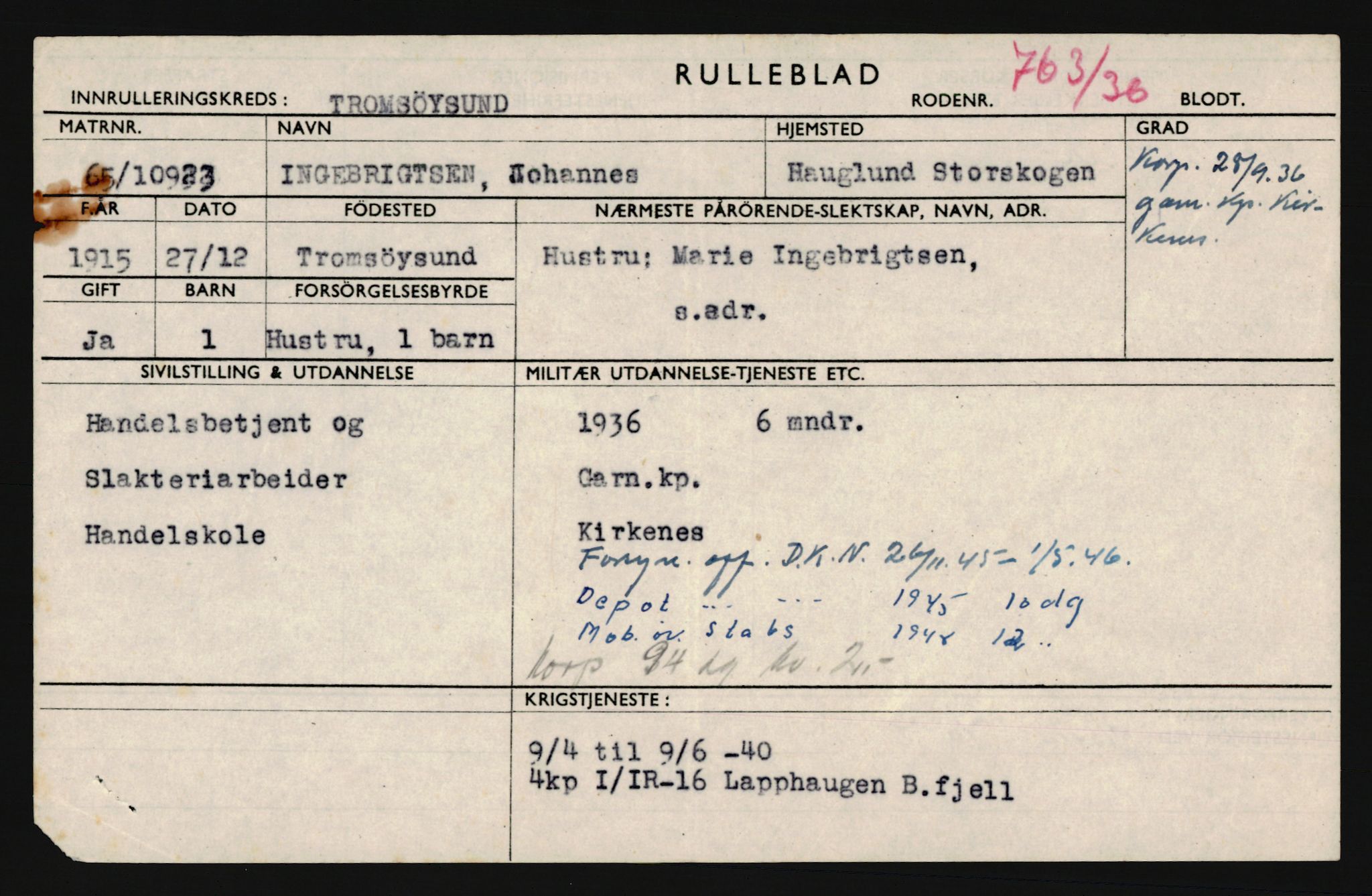 Forsvaret, Troms infanteriregiment nr. 16, AV/RA-RAFA-3146/P/Pa/L0020: Rulleblad for regimentets menige mannskaper, årsklasse 1936, 1936, p. 481