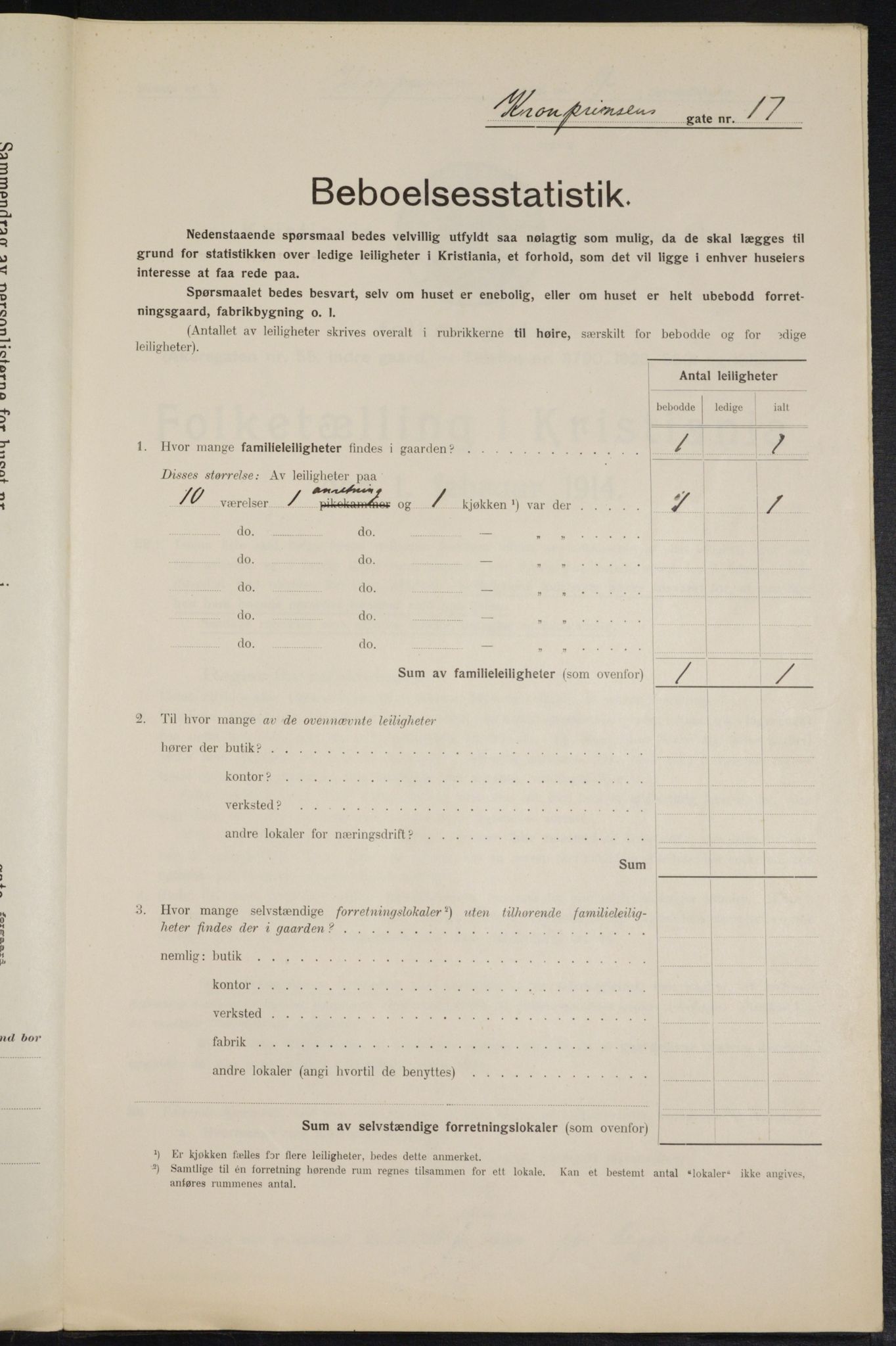 OBA, Municipal Census 1914 for Kristiania, 1914, p. 54617