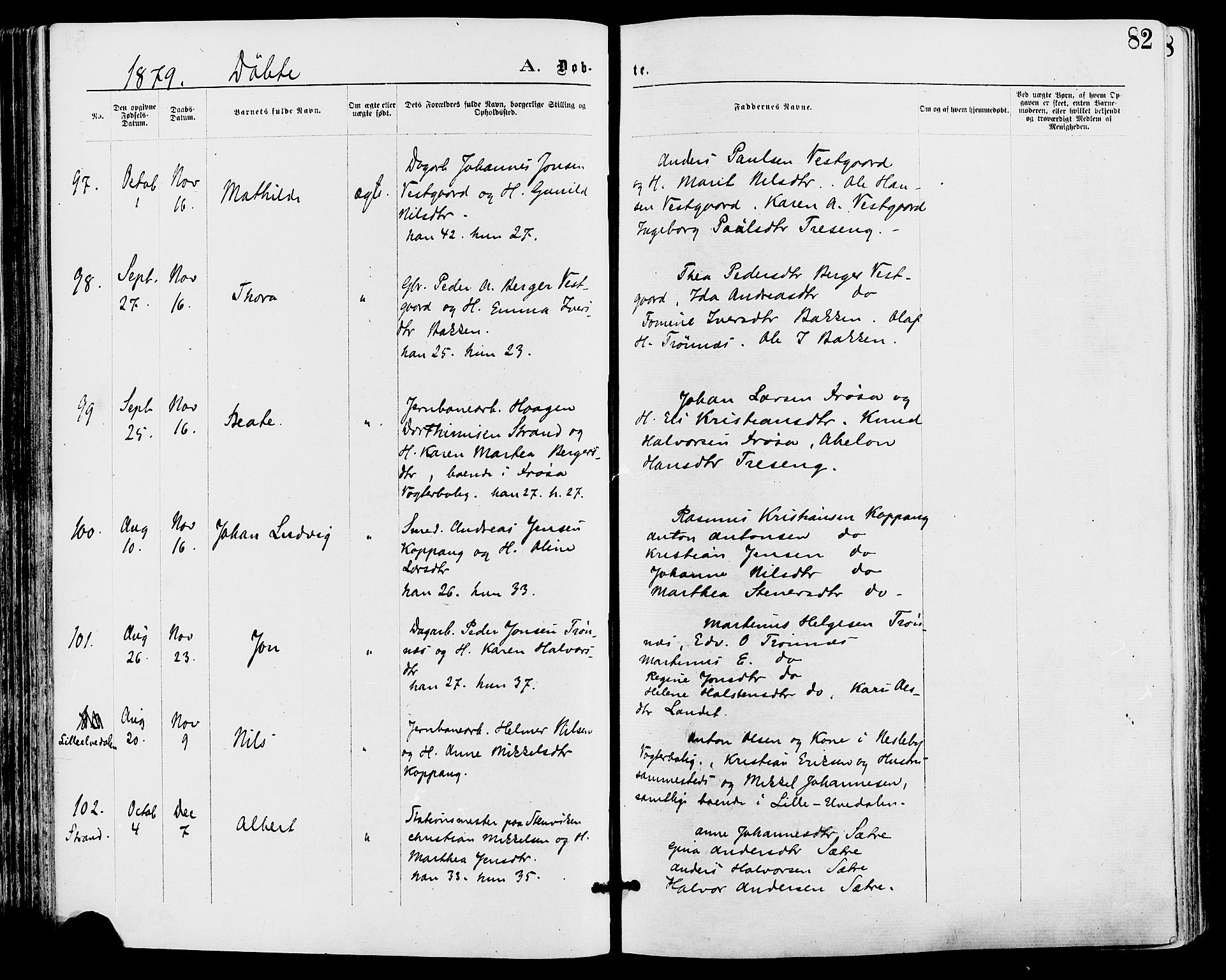 Stor-Elvdal prestekontor, AV/SAH-PREST-052/H/Ha/Haa/L0001: Parish register (official) no. 1, 1871-1882, p. 82