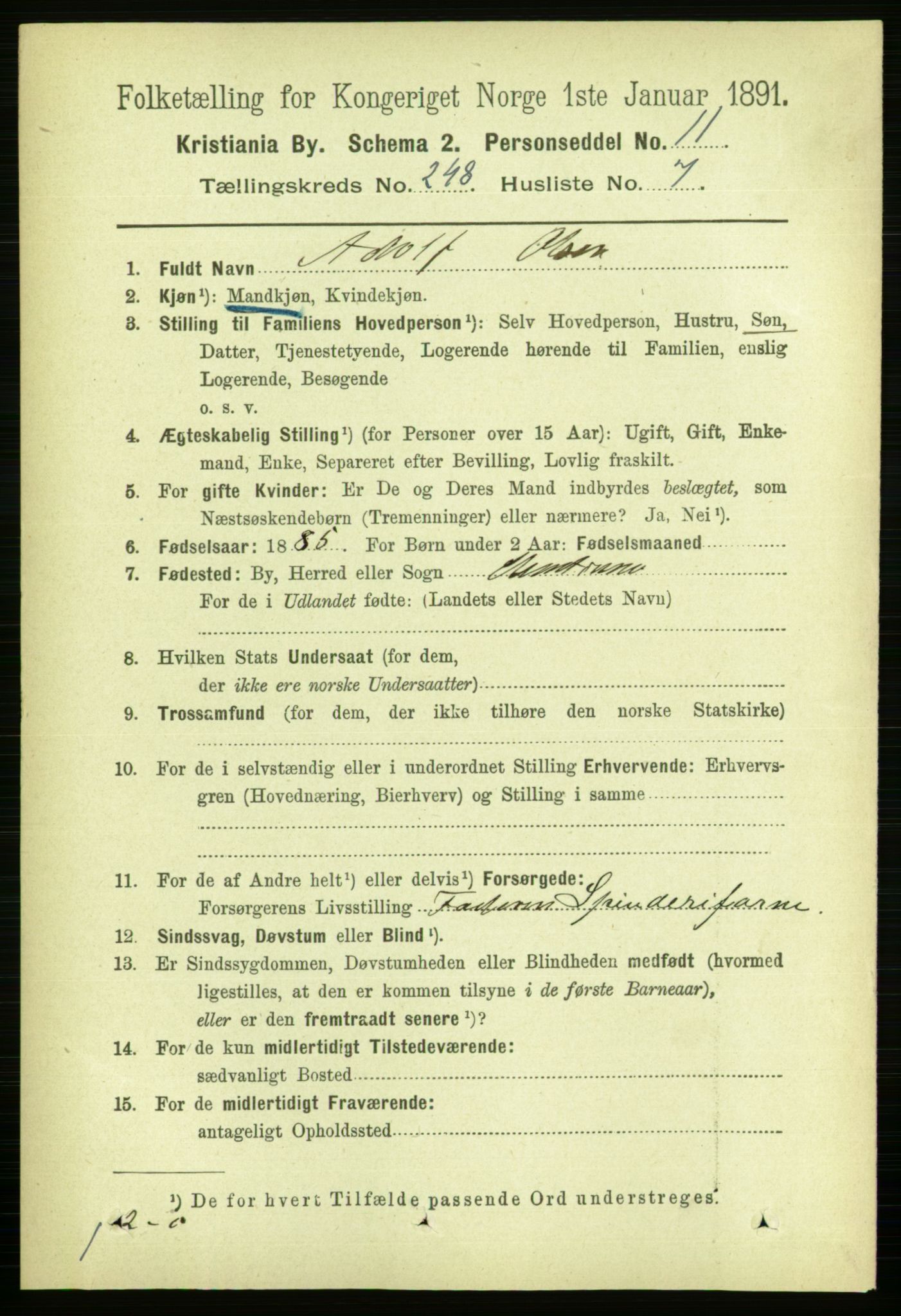 RA, 1891 census for 0301 Kristiania, 1891, p. 151310