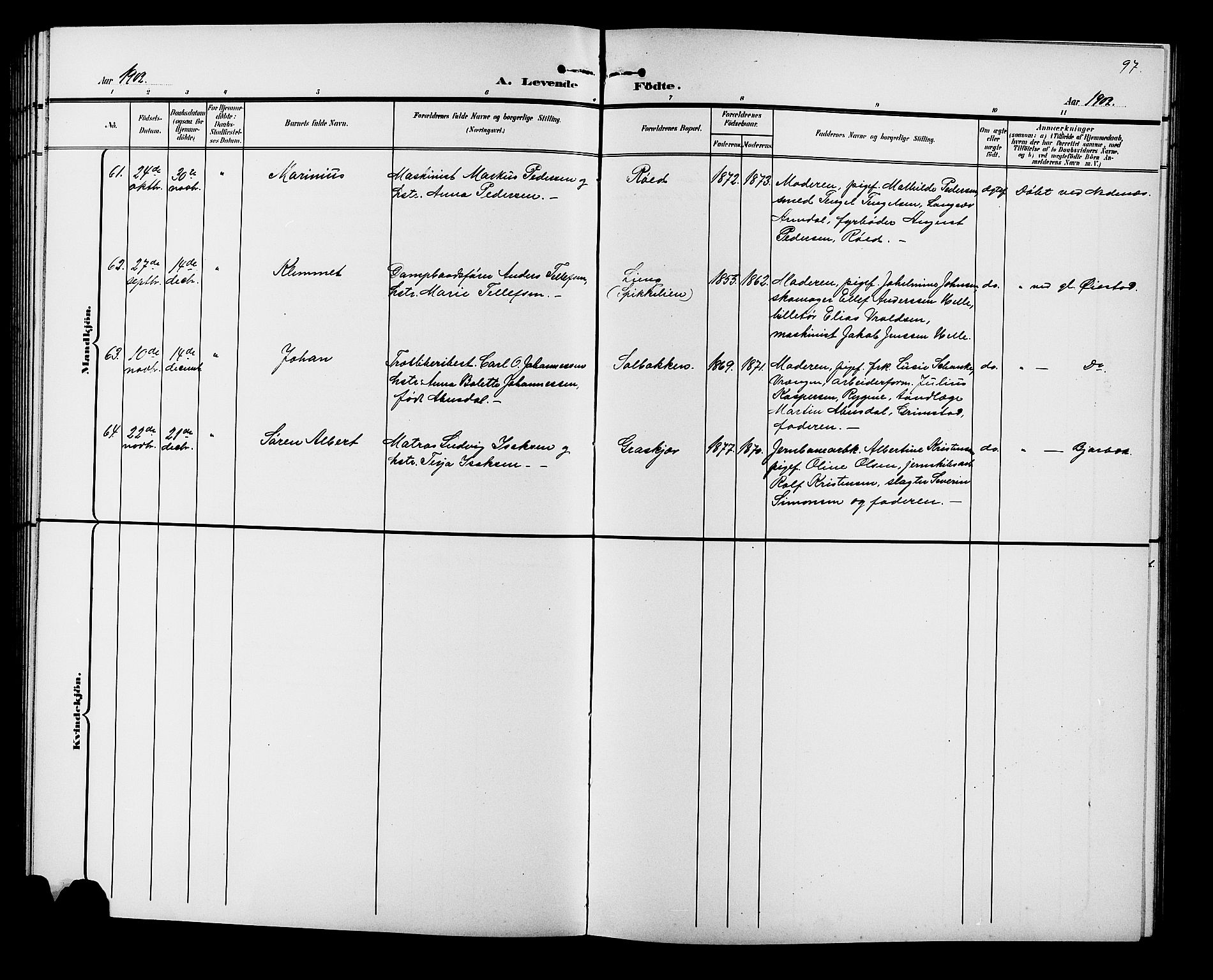 Øyestad sokneprestkontor, AV/SAK-1111-0049/F/Fb/L0010: Parish register (copy) no. B 10, 1897-1906, p. 97