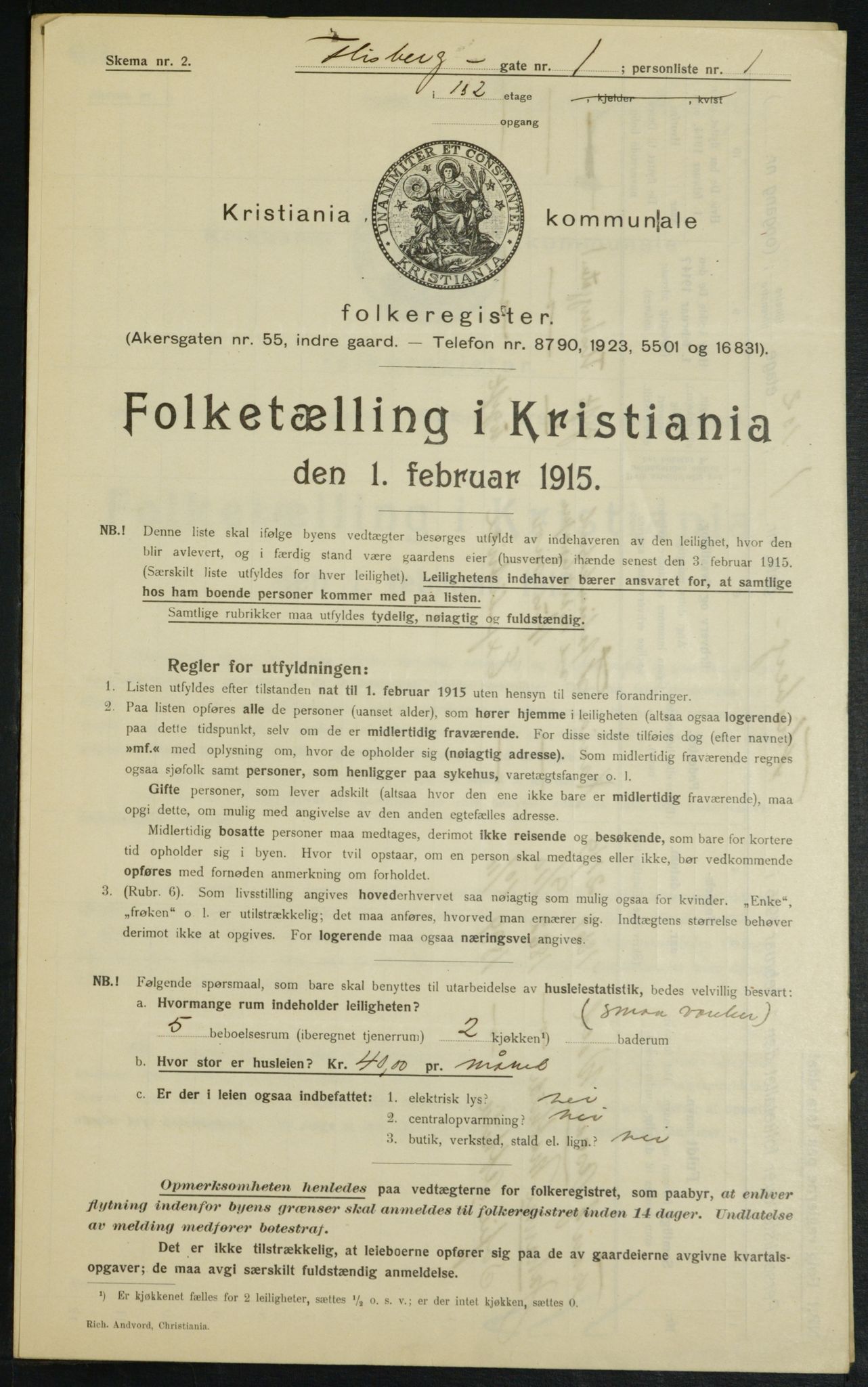 OBA, Municipal Census 1915 for Kristiania, 1915, p. 24147