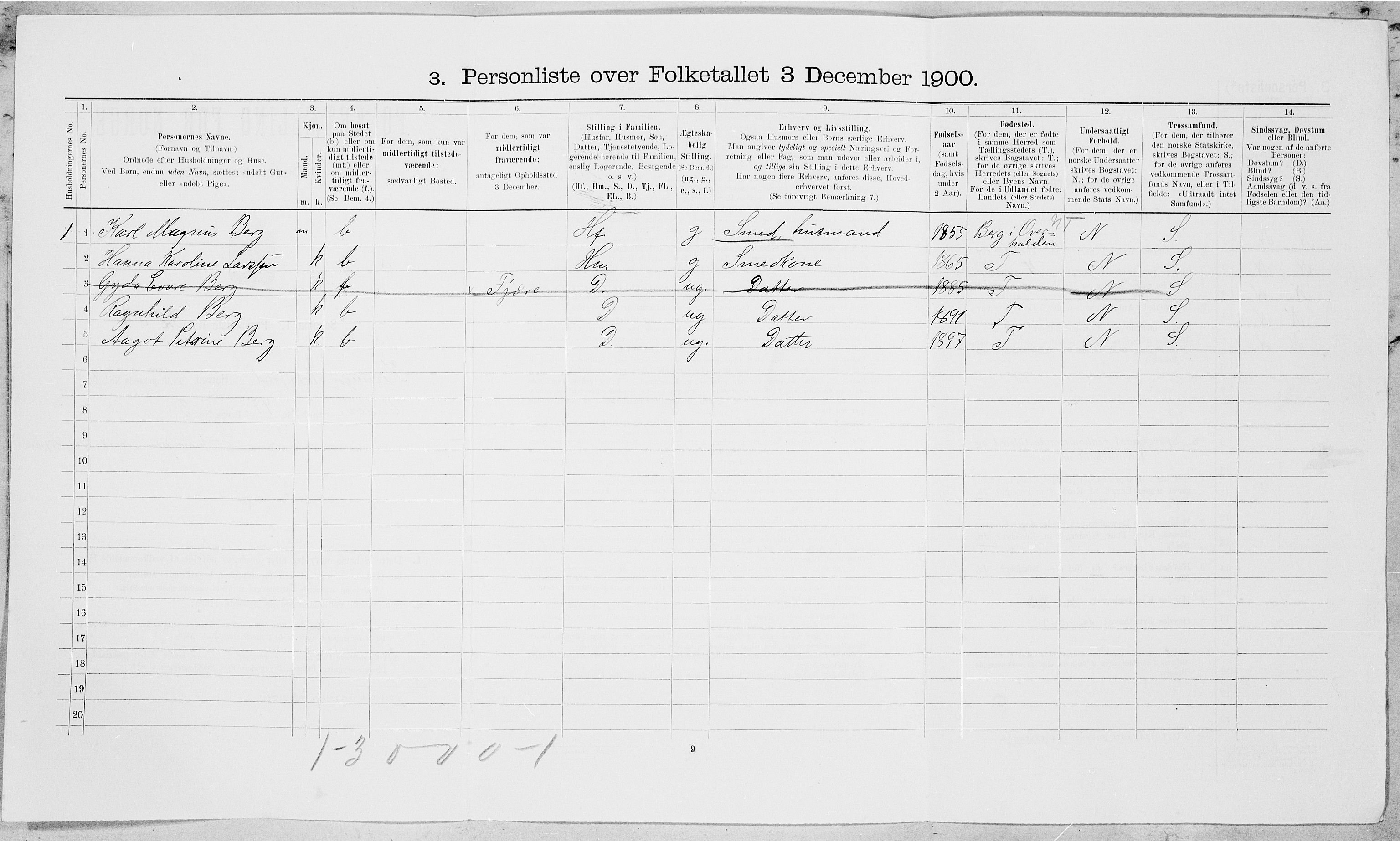 SAT, 1900 census for Nordfold-Kjerringøy, 1900, p. 245