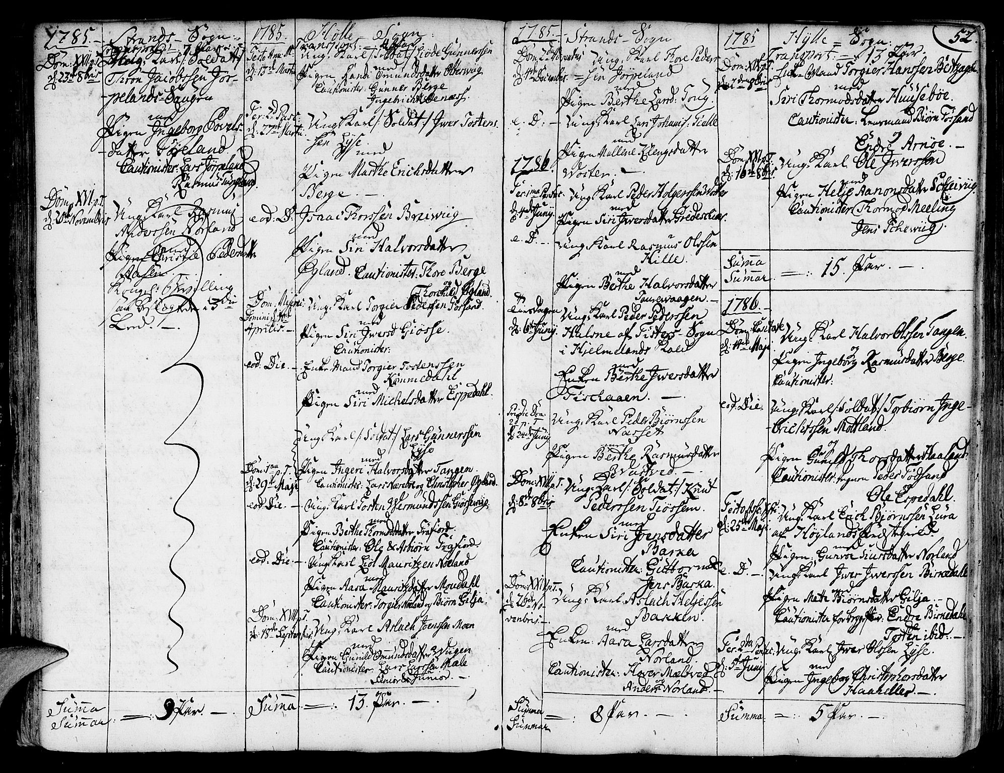 Strand sokneprestkontor, SAST/A-101828/H/Ha/Haa/L0003: Parish register (official) no. A 3, 1769-1816, p. 52