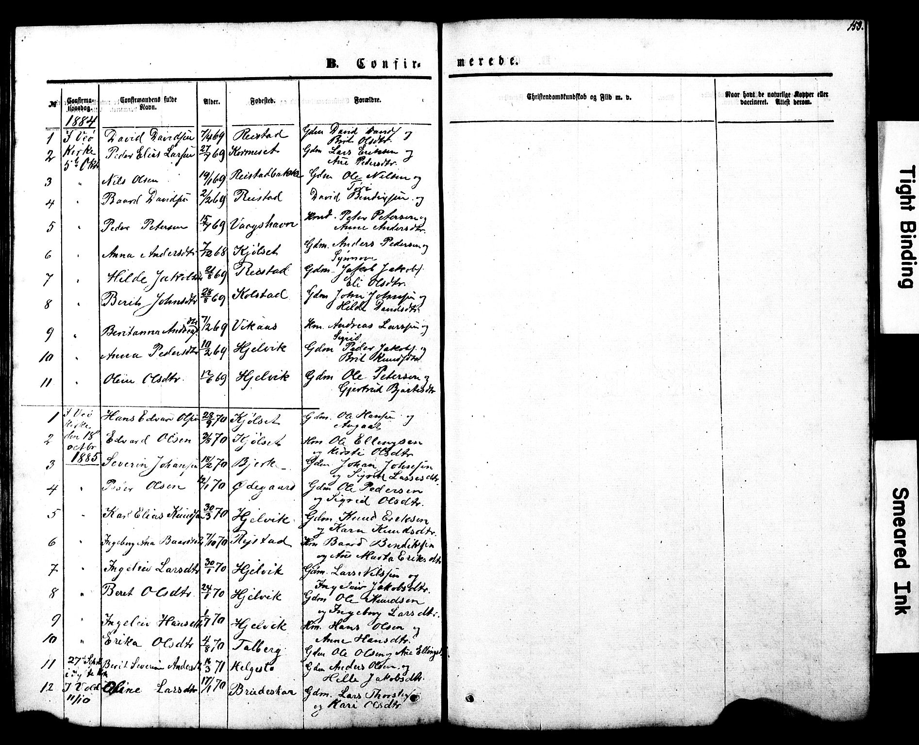Ministerialprotokoller, klokkerbøker og fødselsregistre - Møre og Romsdal, SAT/A-1454/550/L0618: Parish register (copy) no. 550C01, 1870-1927, p. 153