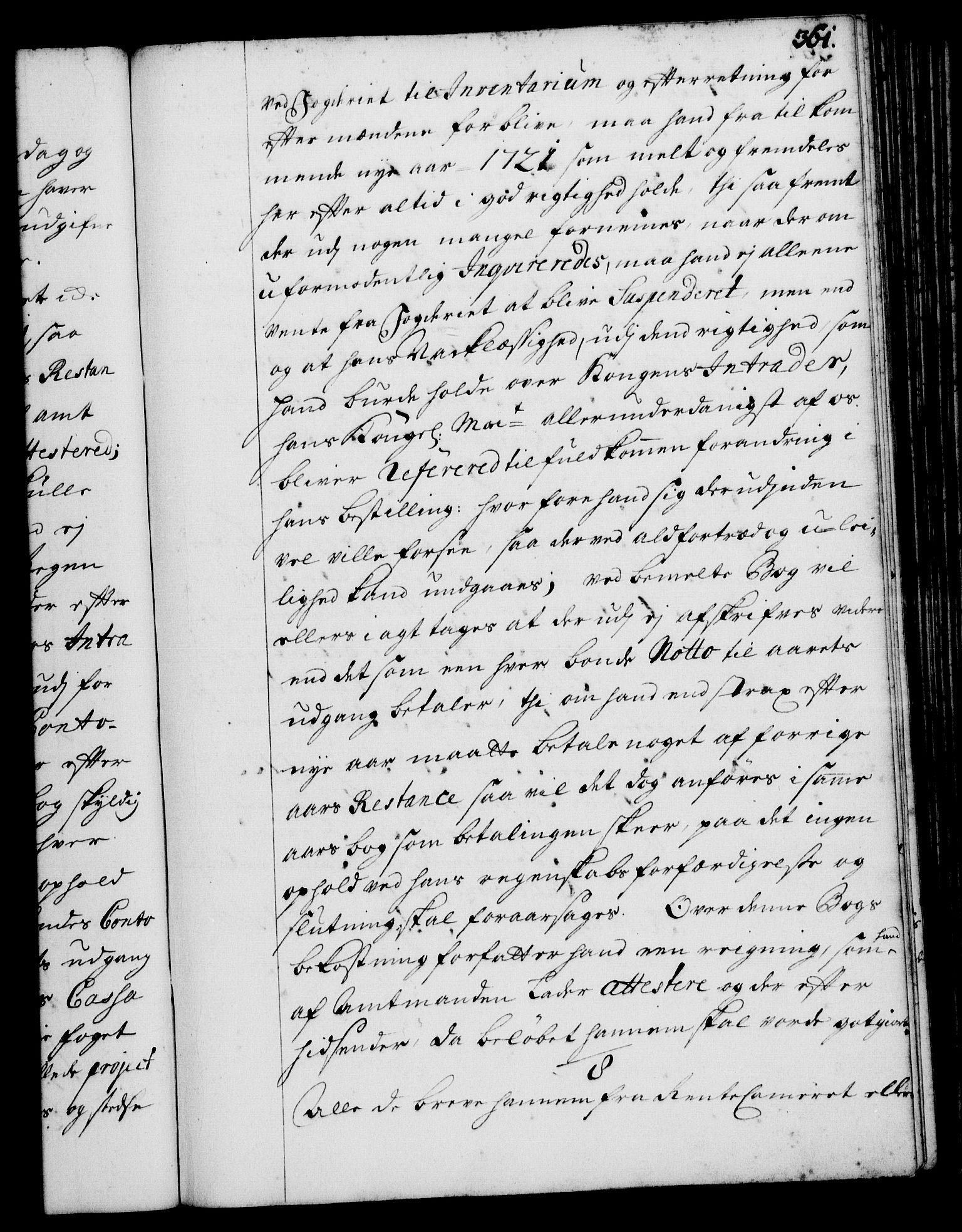 Rentekammeret, Kammerkanselliet, AV/RA-EA-3111/G/Gg/Ggi/L0001: Norsk instruksjonsprotokoll med register (merket RK 53.34), 1720-1729, p. 361