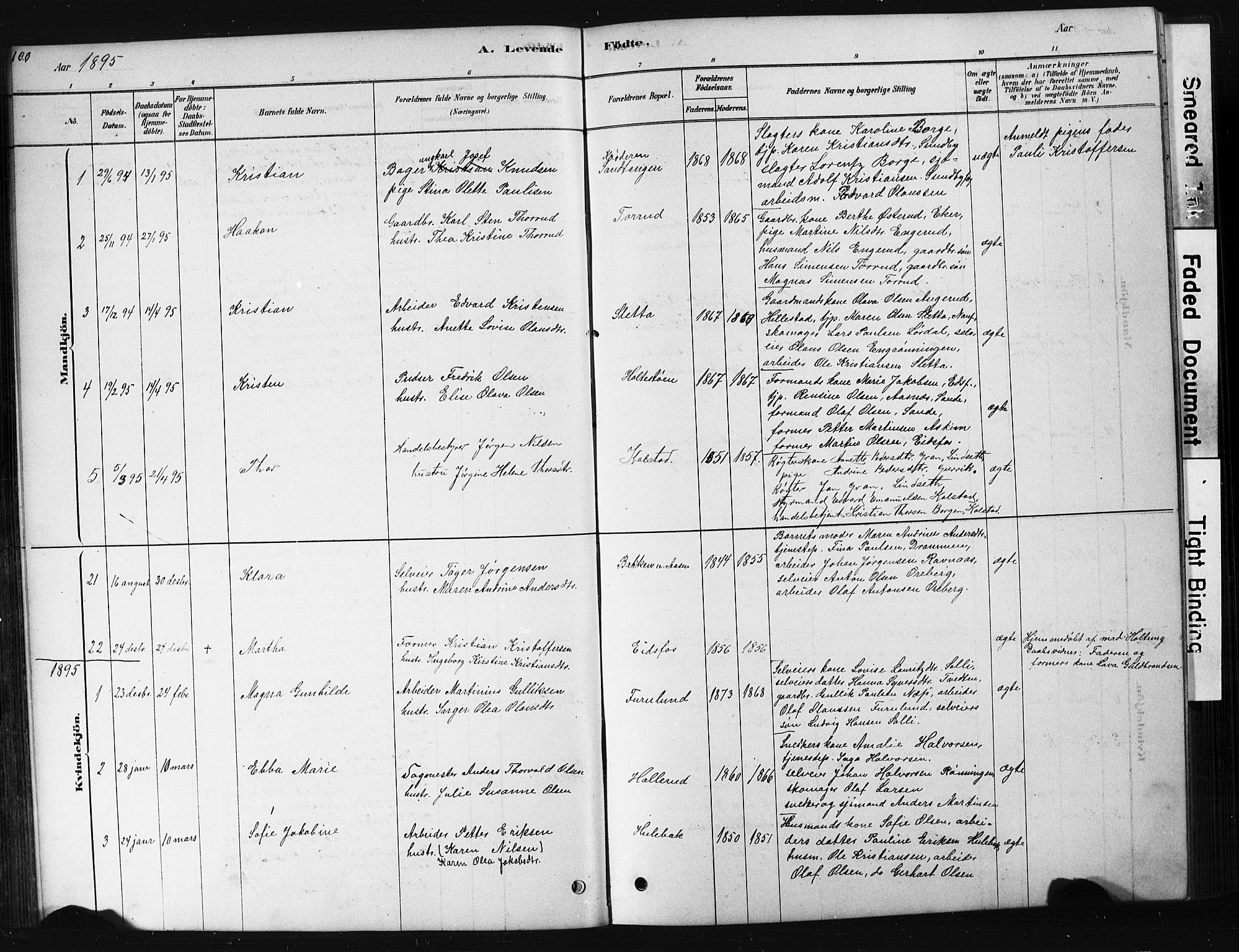 Hof kirkebøker, AV/SAKO-A-64/G/Ga/L0004: Parish register (copy) no. I 4, 1878-1930, p. 100