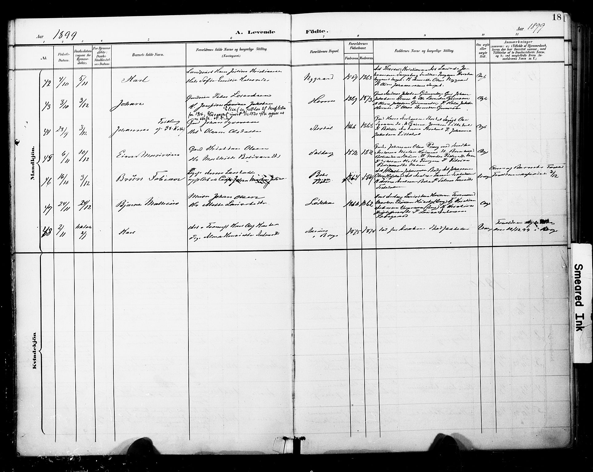 Skjeberg prestekontor Kirkebøker, SAO/A-10923/F/Fa/L0010: Parish register (official) no. I 10, 1898-1911, p. 18