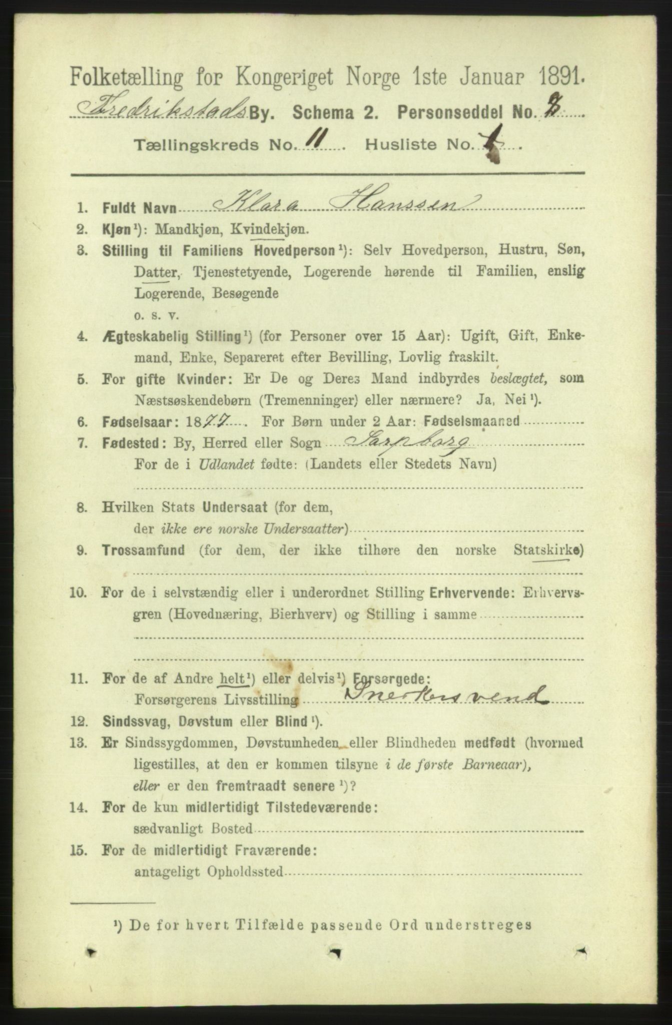 RA, 1891 census for 0103 Fredrikstad, 1891, p. 12569