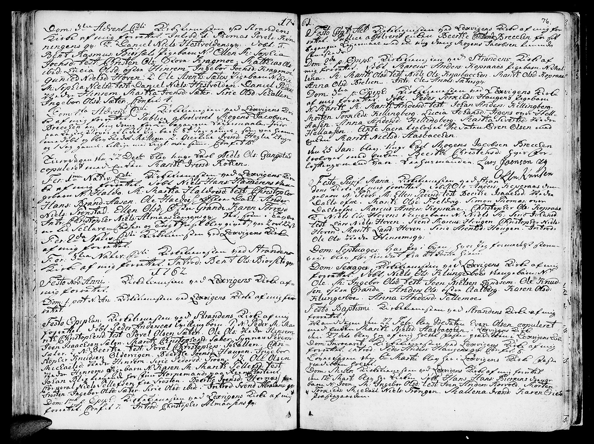 Ministerialprotokoller, klokkerbøker og fødselsregistre - Nord-Trøndelag, SAT/A-1458/701/L0003: Parish register (official) no. 701A03, 1751-1783, p. 76