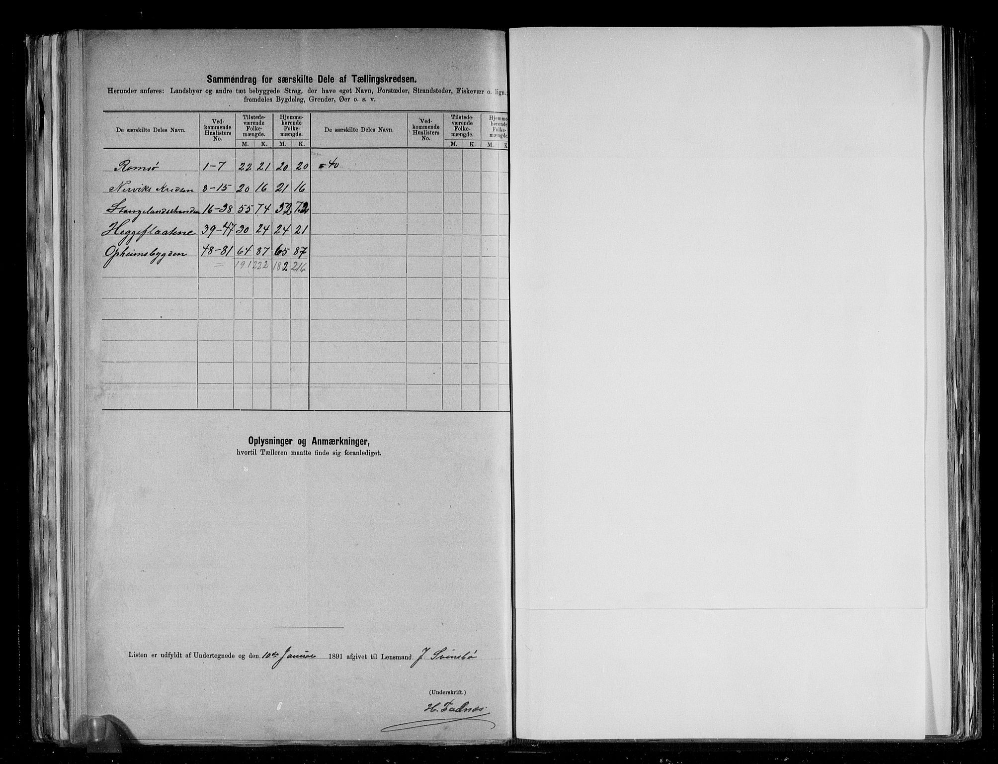 RA, 1891 census for 1213 Fjelberg, 1891, p. 27