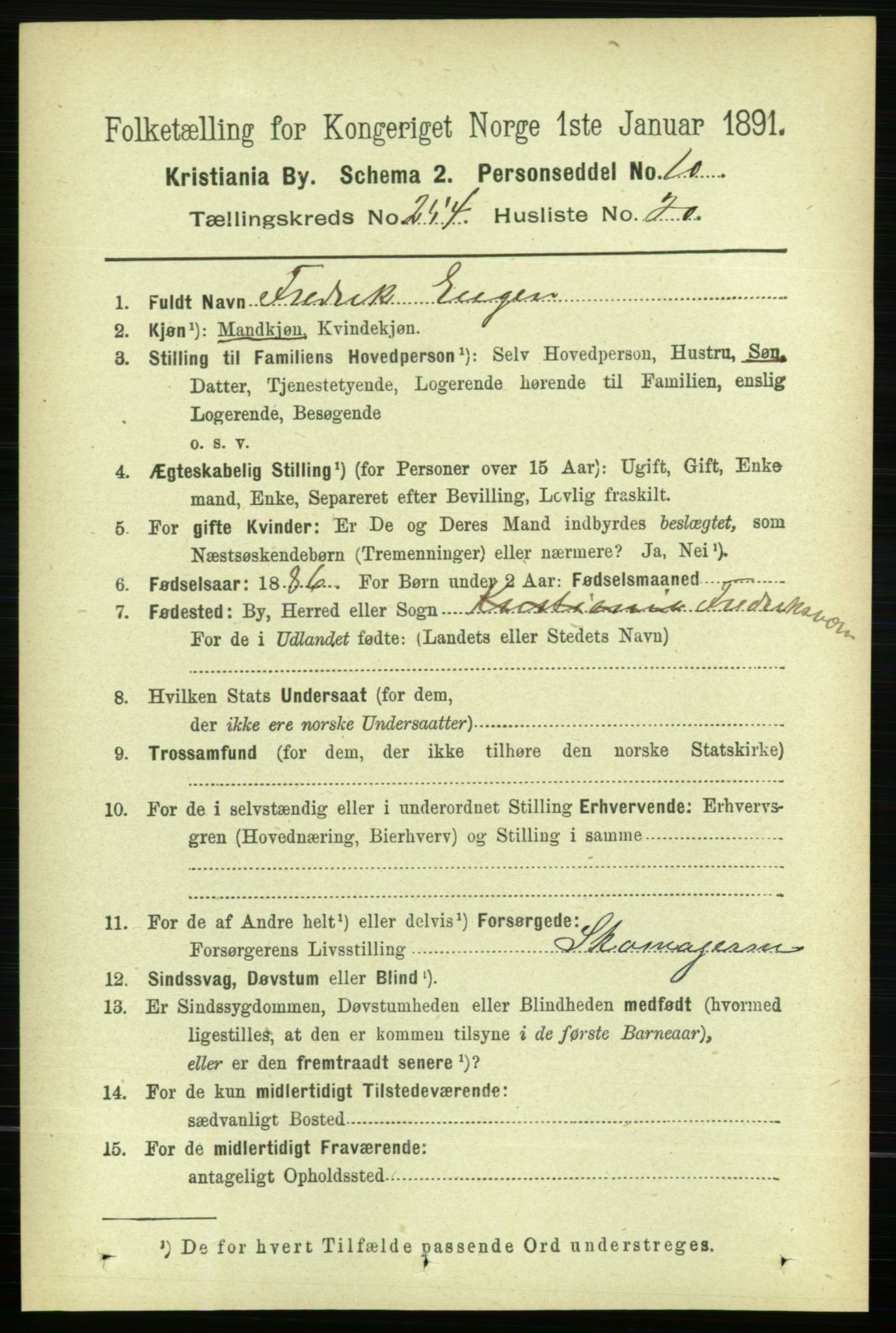 RA, 1891 census for 0301 Kristiania, 1891, p. 154698