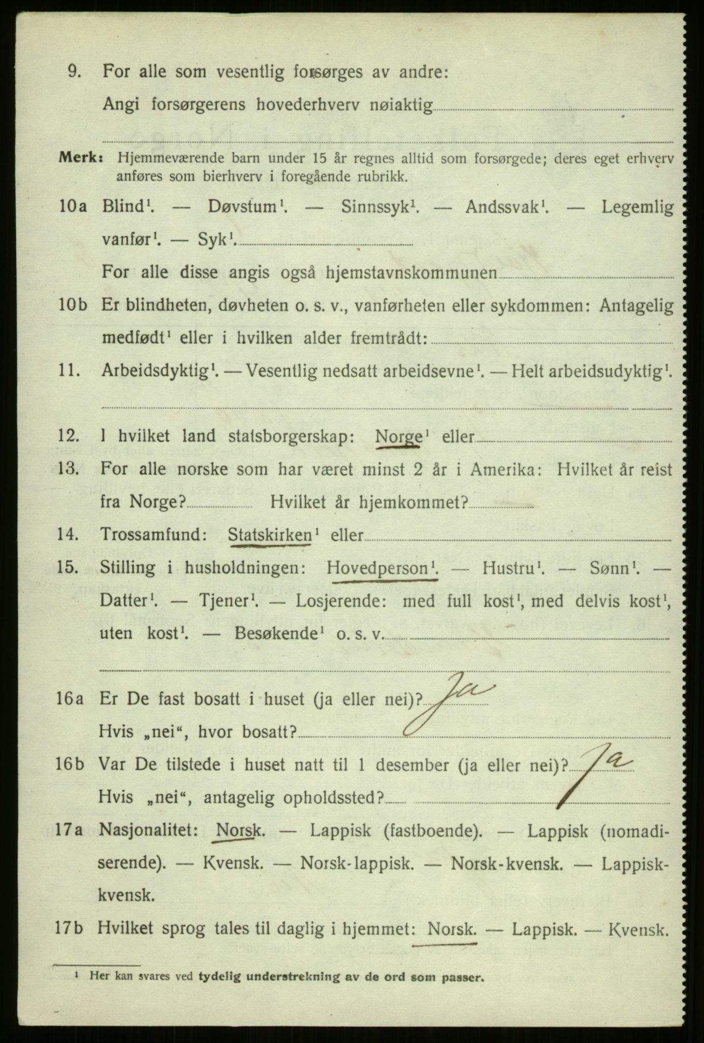 SATØ, 1920 census for Kvæfjord, 1920, p. 3976