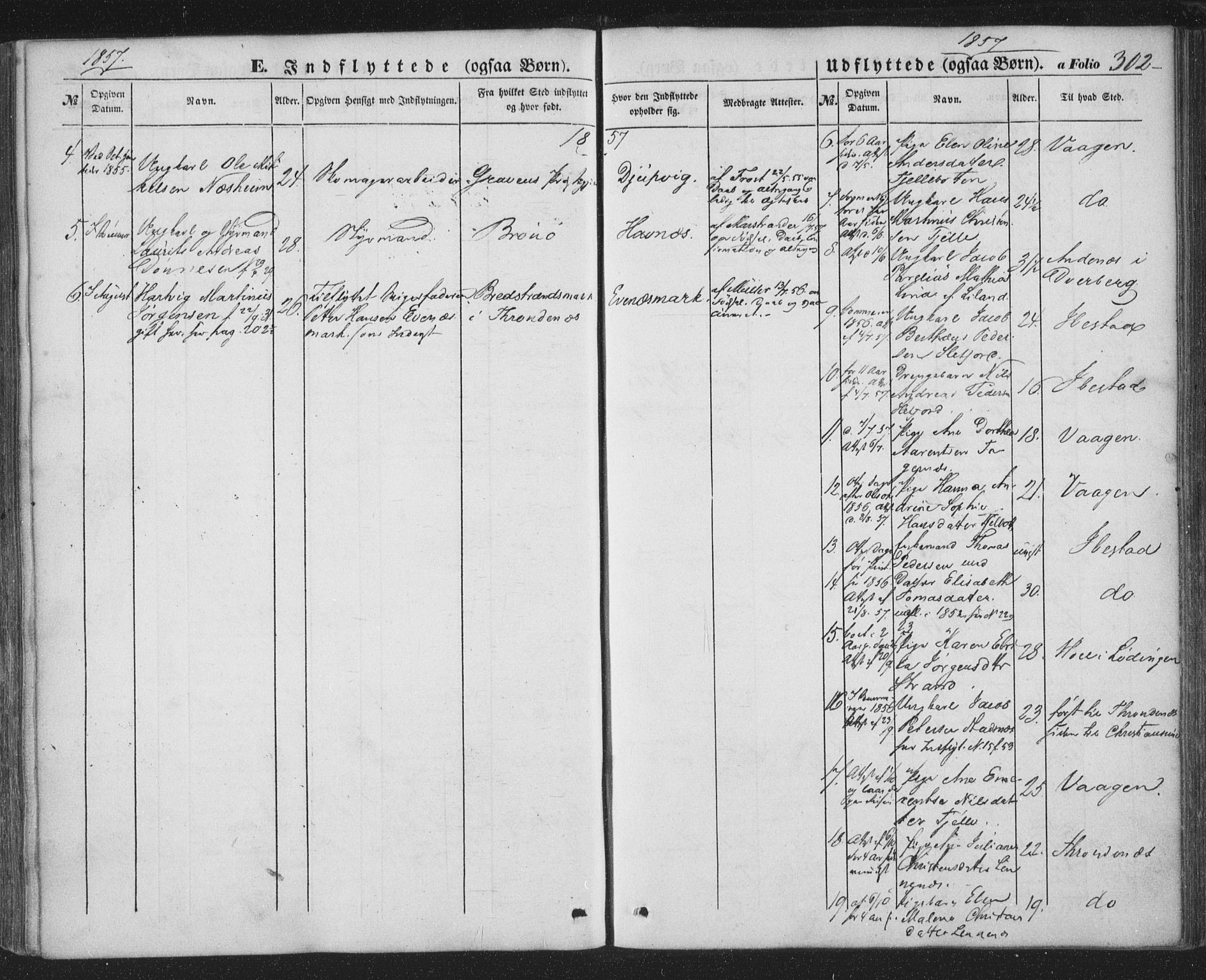 Ministerialprotokoller, klokkerbøker og fødselsregistre - Nordland, SAT/A-1459/863/L0895: Parish register (official) no. 863A07, 1851-1860, p. 302