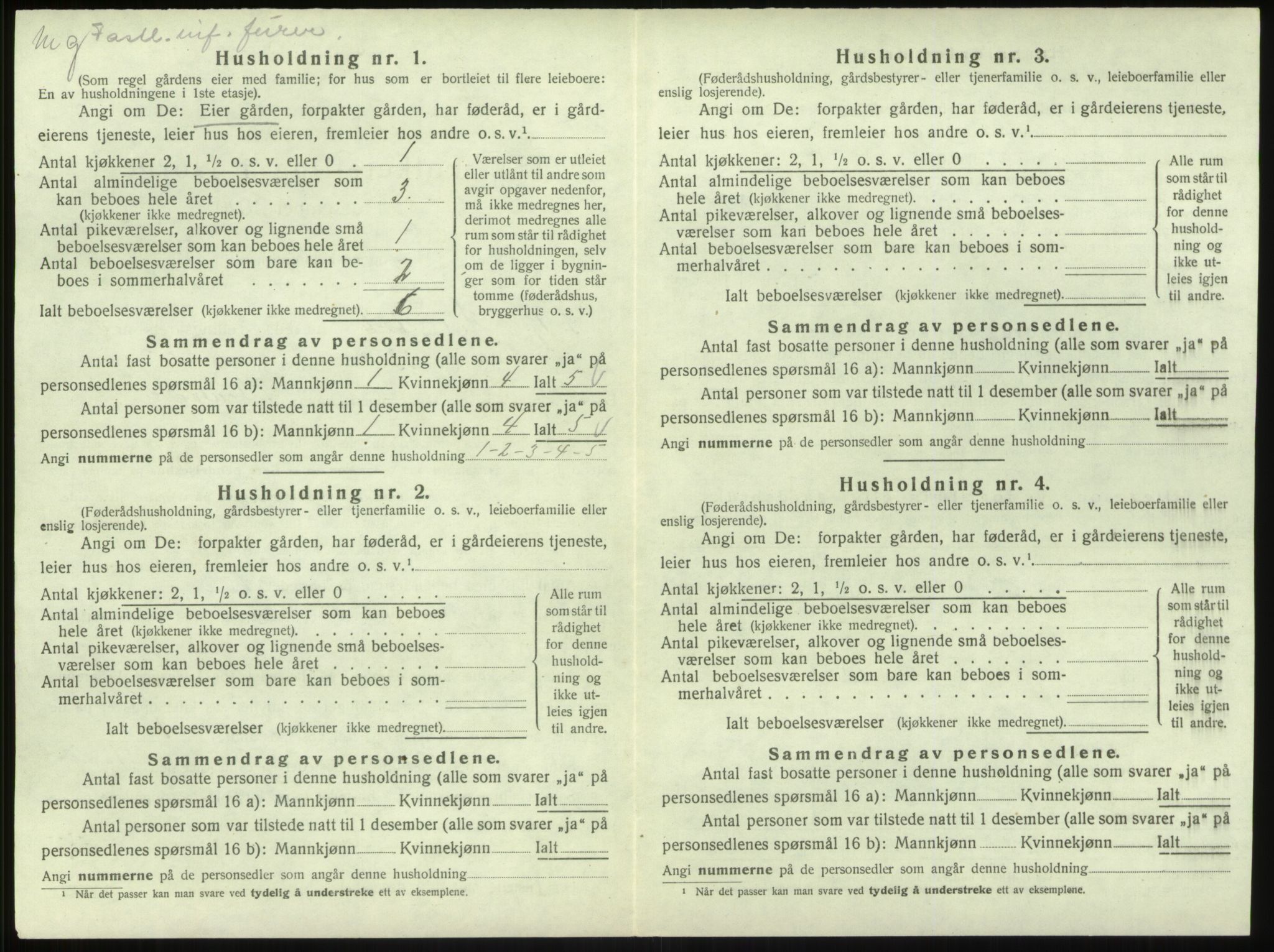 SAB, 1920 census for Hyllestad, 1920, p. 202