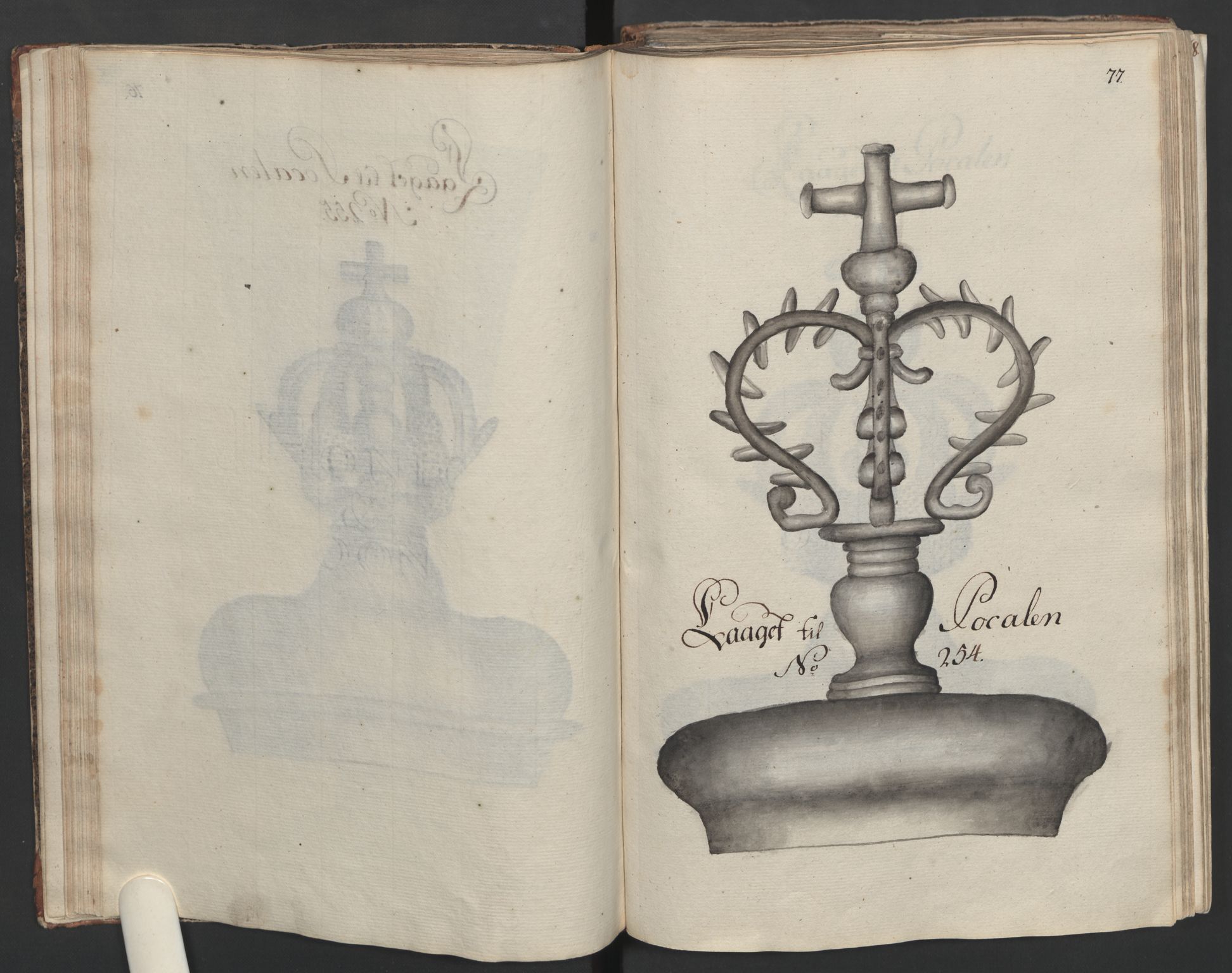 Glassverk, samlinger, AV/RA-PA-0001/F/Fa/L0036: Modellbok for Nøstetangens og Aas' produkter med prisangivelse,, 1763, p. 77