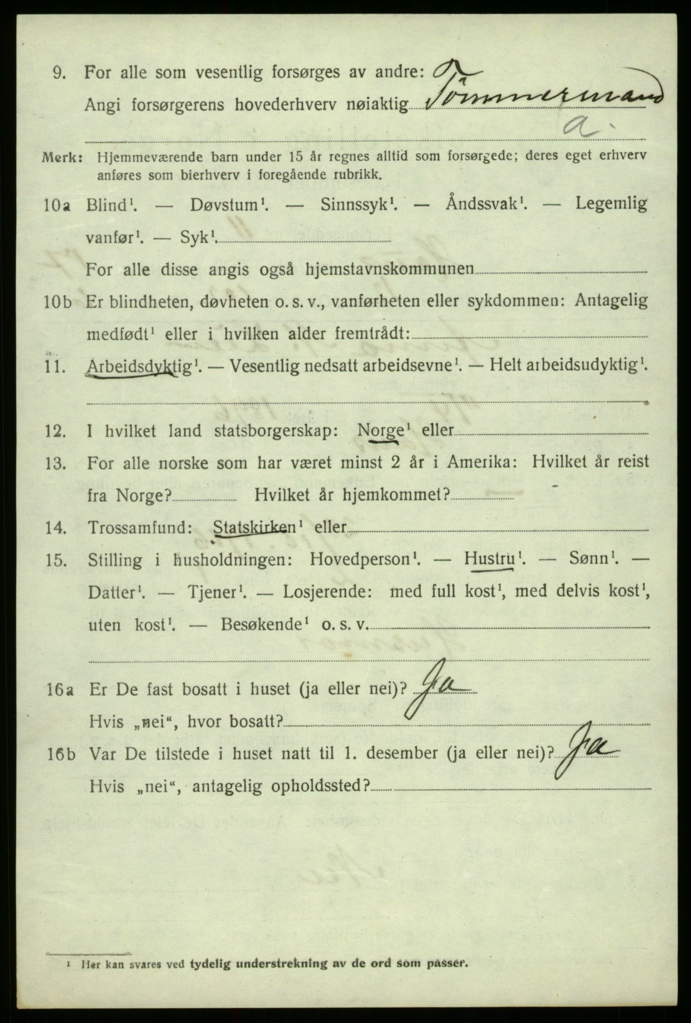 SAB, 1920 census for Haus, 1920, p. 10961