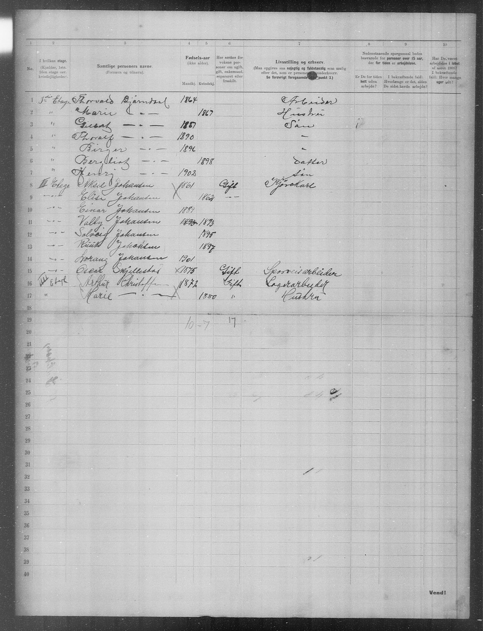 OBA, Municipal Census 1903 for Kristiania, 1903, p. 559