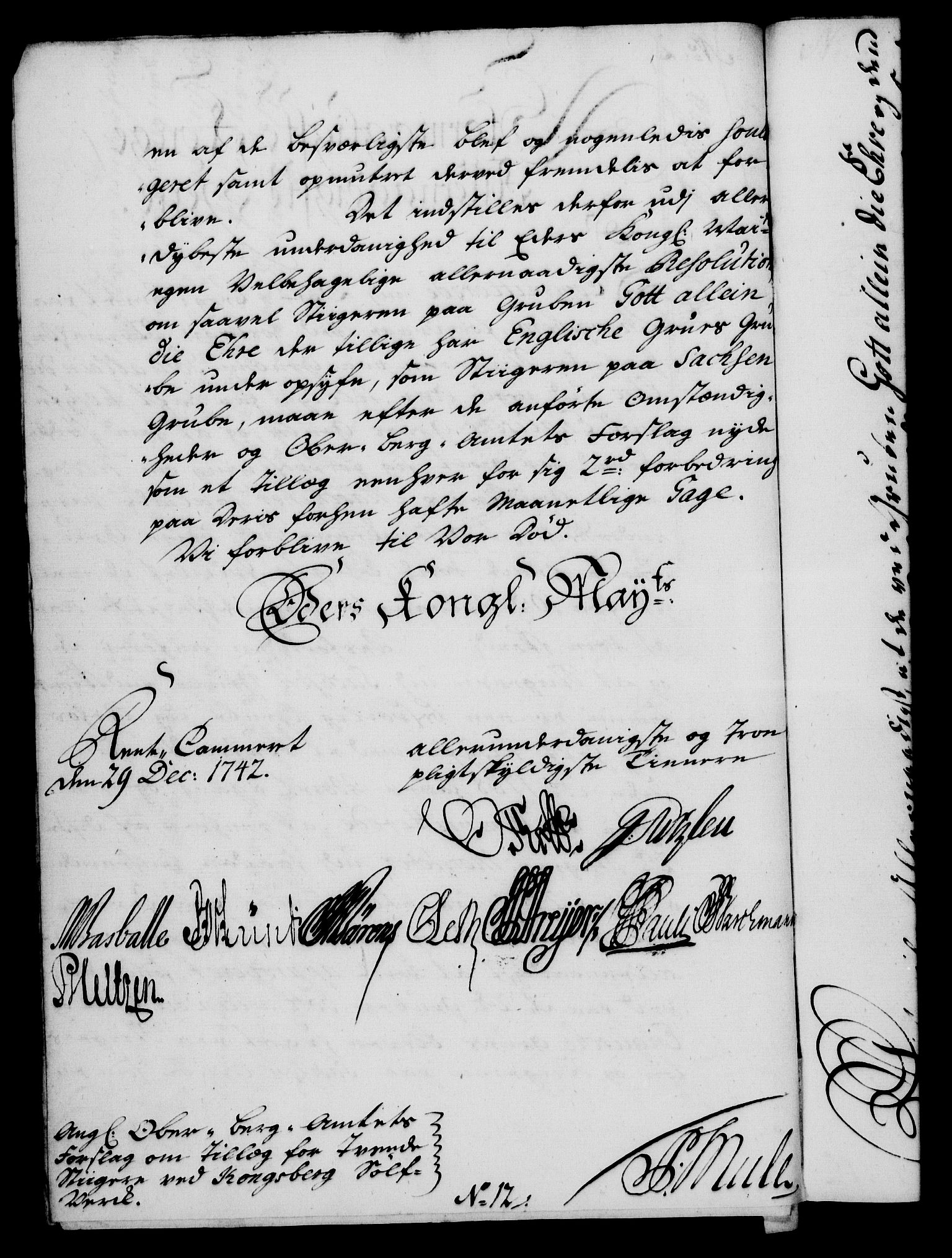 Rentekammeret, Kammerkanselliet, AV/RA-EA-3111/G/Gf/Gfa/L0026: Norsk relasjons- og resolusjonsprotokoll (merket RK 52.26), 1743, p. 35