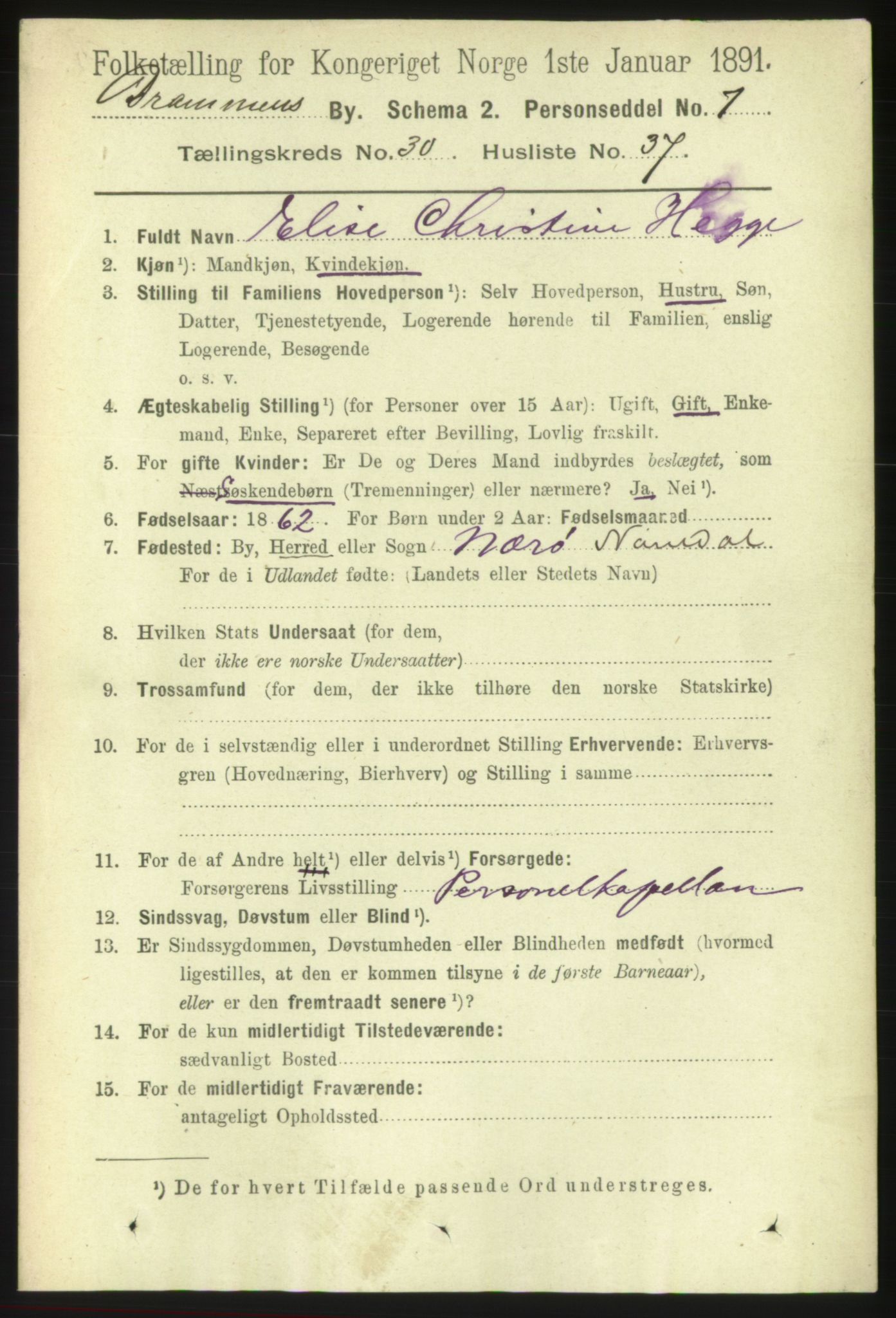 RA, 1891 census for 0602 Drammen, 1891, p. 18593