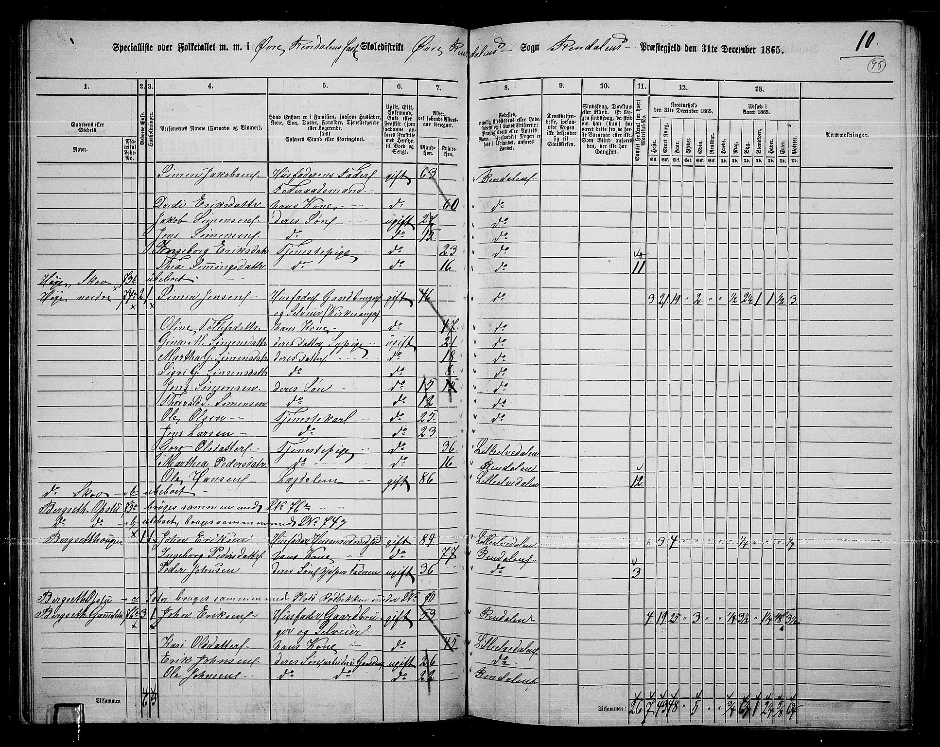 RA, 1865 census for Rendalen, 1865, p. 80