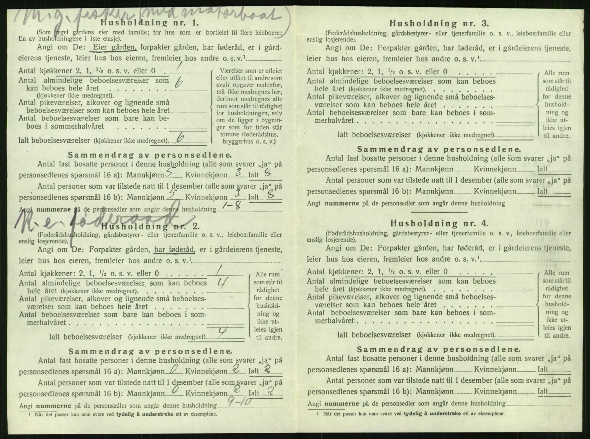 SAT, 1920 census for Tjøtta, 1920, p. 340