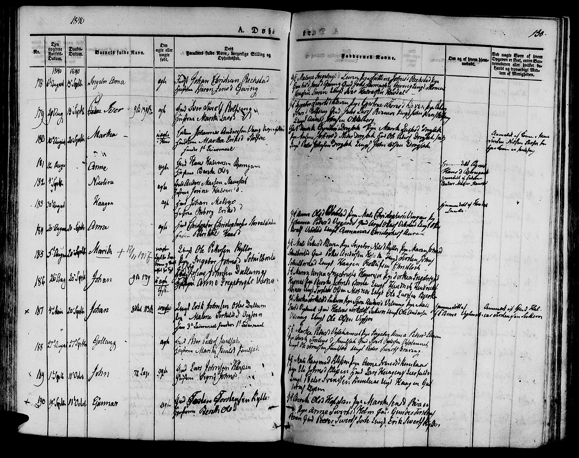 Ministerialprotokoller, klokkerbøker og fødselsregistre - Nord-Trøndelag, AV/SAT-A-1458/709/L0071: Parish register (official) no. 709A11, 1833-1844, p. 150